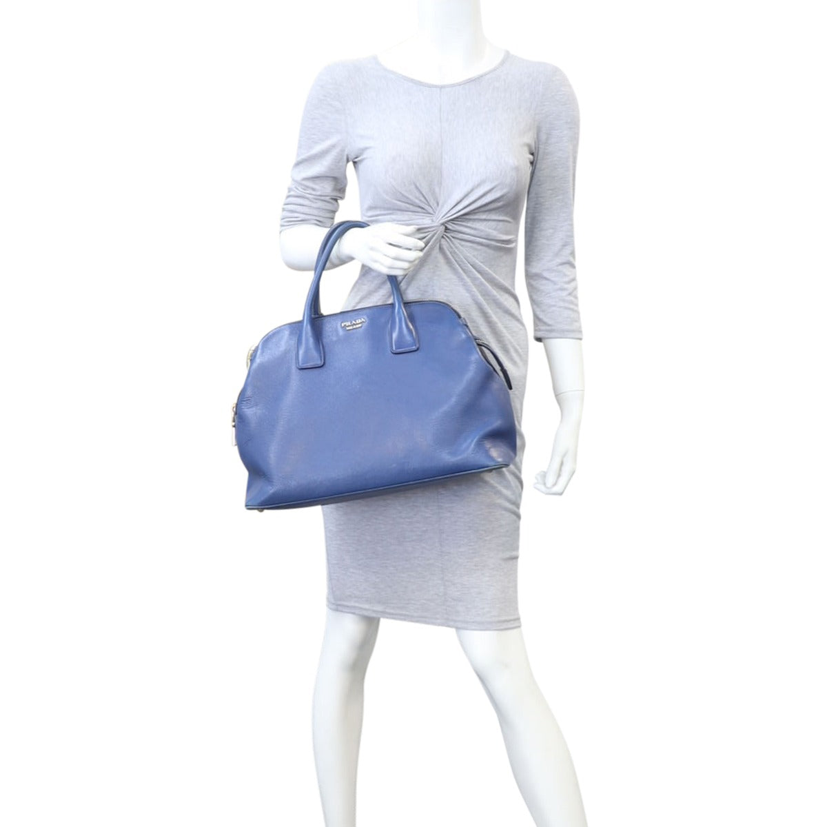 Prada Saffiano Cuir Triple Zip Dome Bag