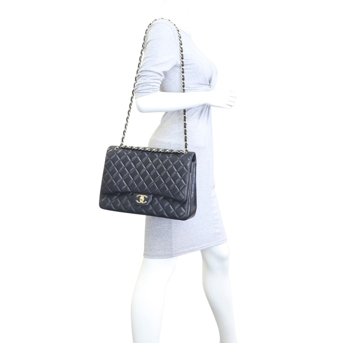 Chanel Classic Double Flap Maxi | Black Lambskin GHW