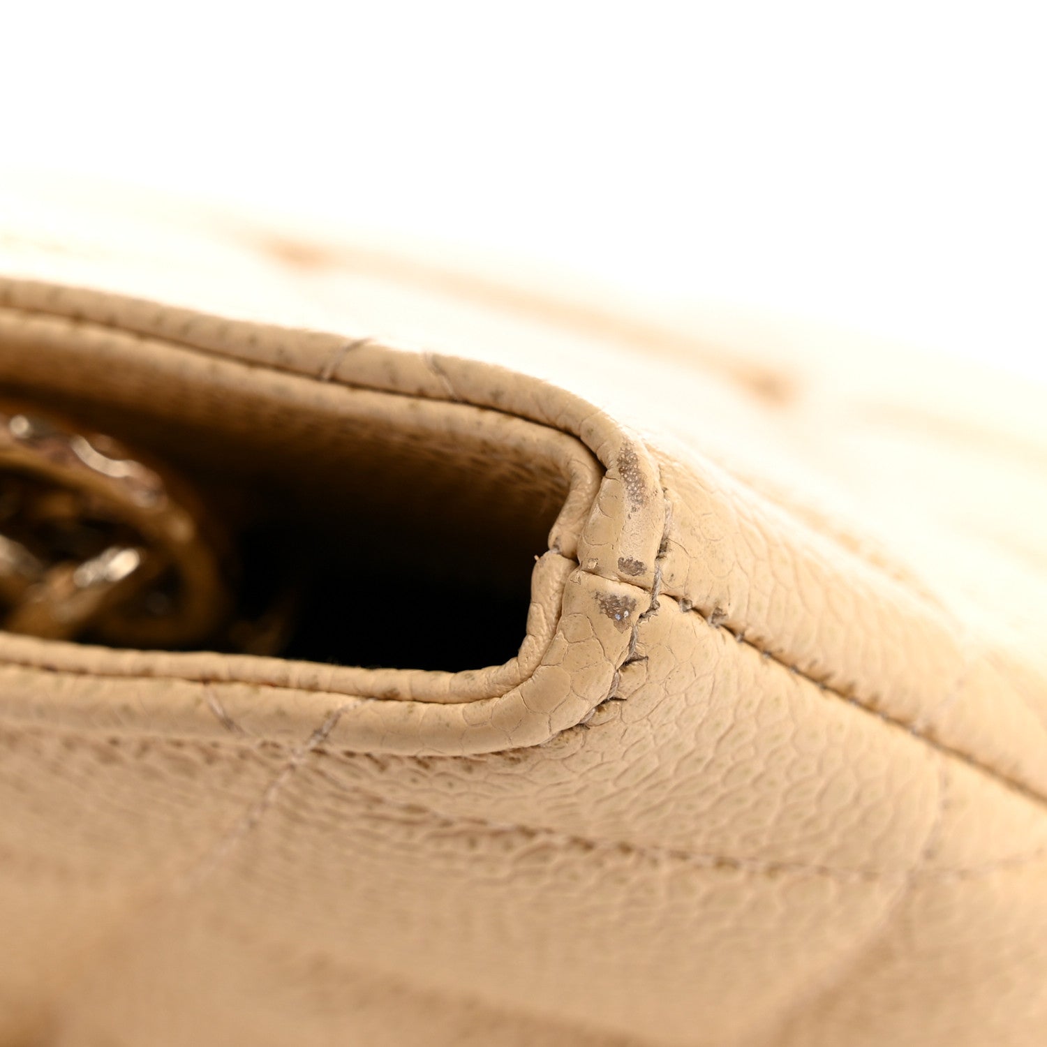 Caviar Quilted Medallion Tote Beige