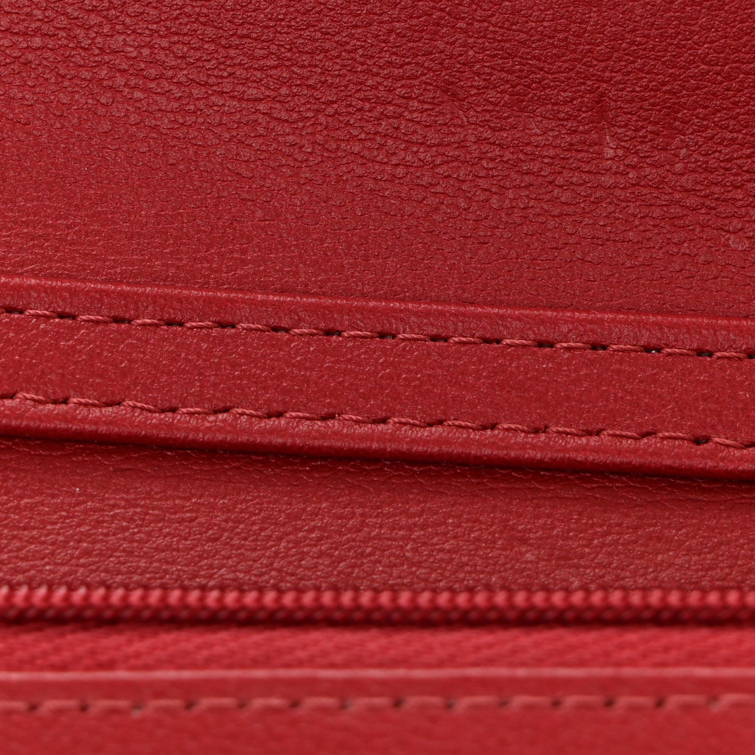 Patent Quilted Chain Around Heart Wallet On Chain WOC Red