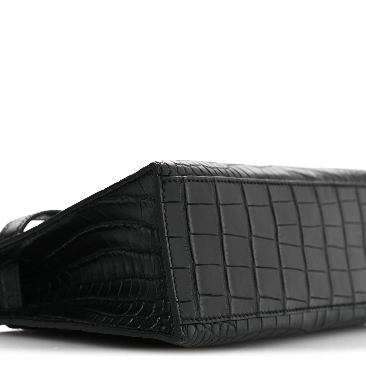 Matte Alligator Kelly Pochette Black