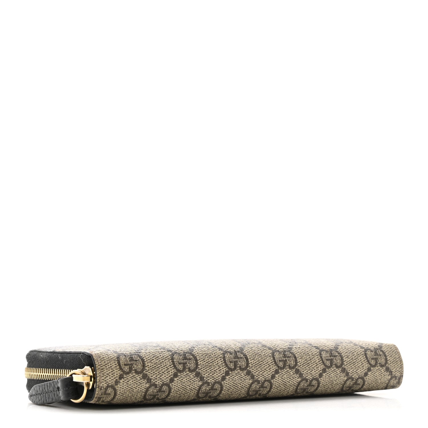 Dollar Calfskin GG Supreme Monogram GG Marmont Zip Around Wallet Black Beige Ebony