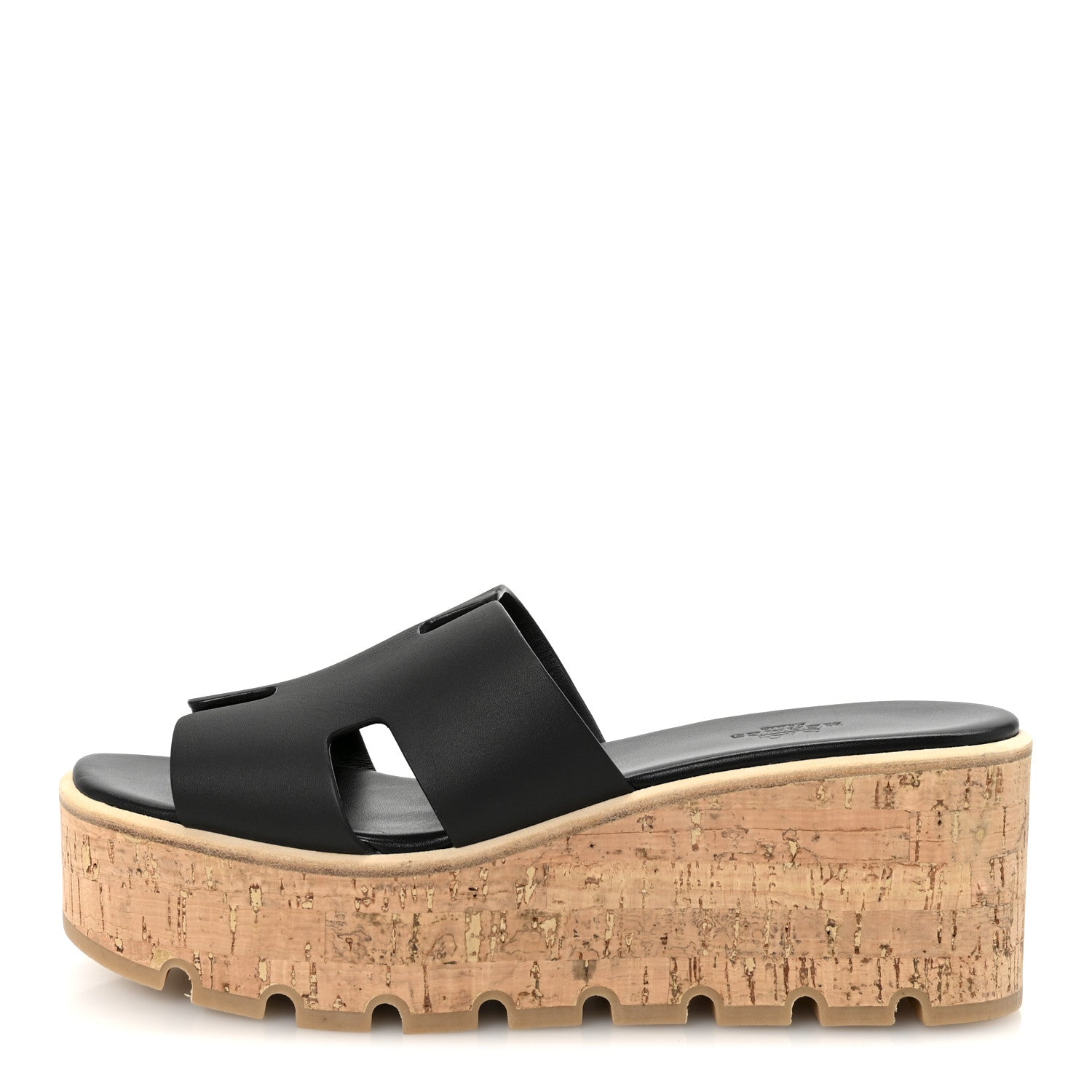 Calfskin Cork Eze 30 Sandals 39 Black
