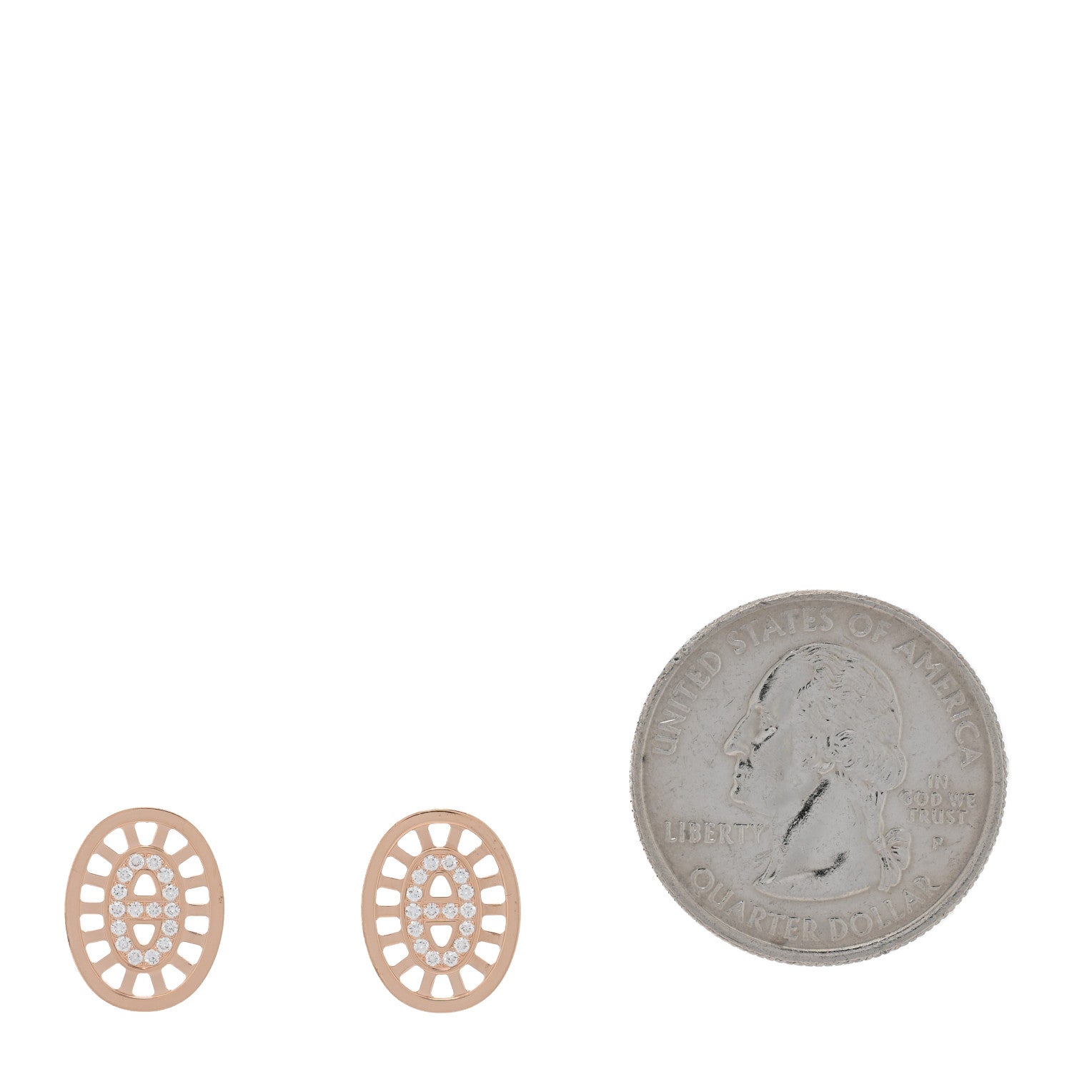 18K Rose Gold Diamond Chaine d'Ancre Divine Stud Earrings
