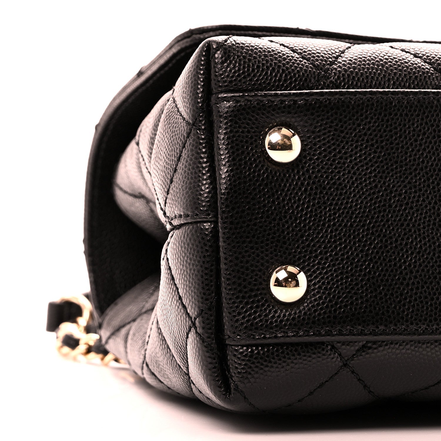 Caviar Quilted Mini Coco Handle Flap Black