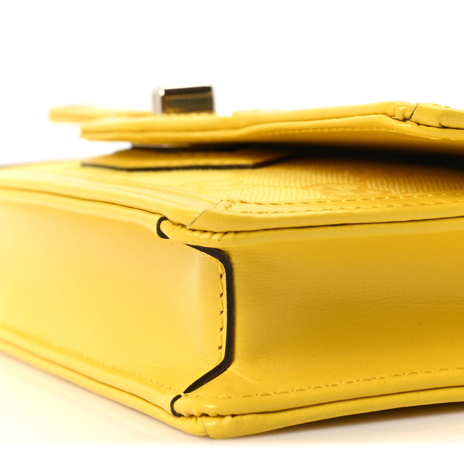GG Monogram Scratch Lux Calfskin Mini Luce Shoulder Bag Yellow