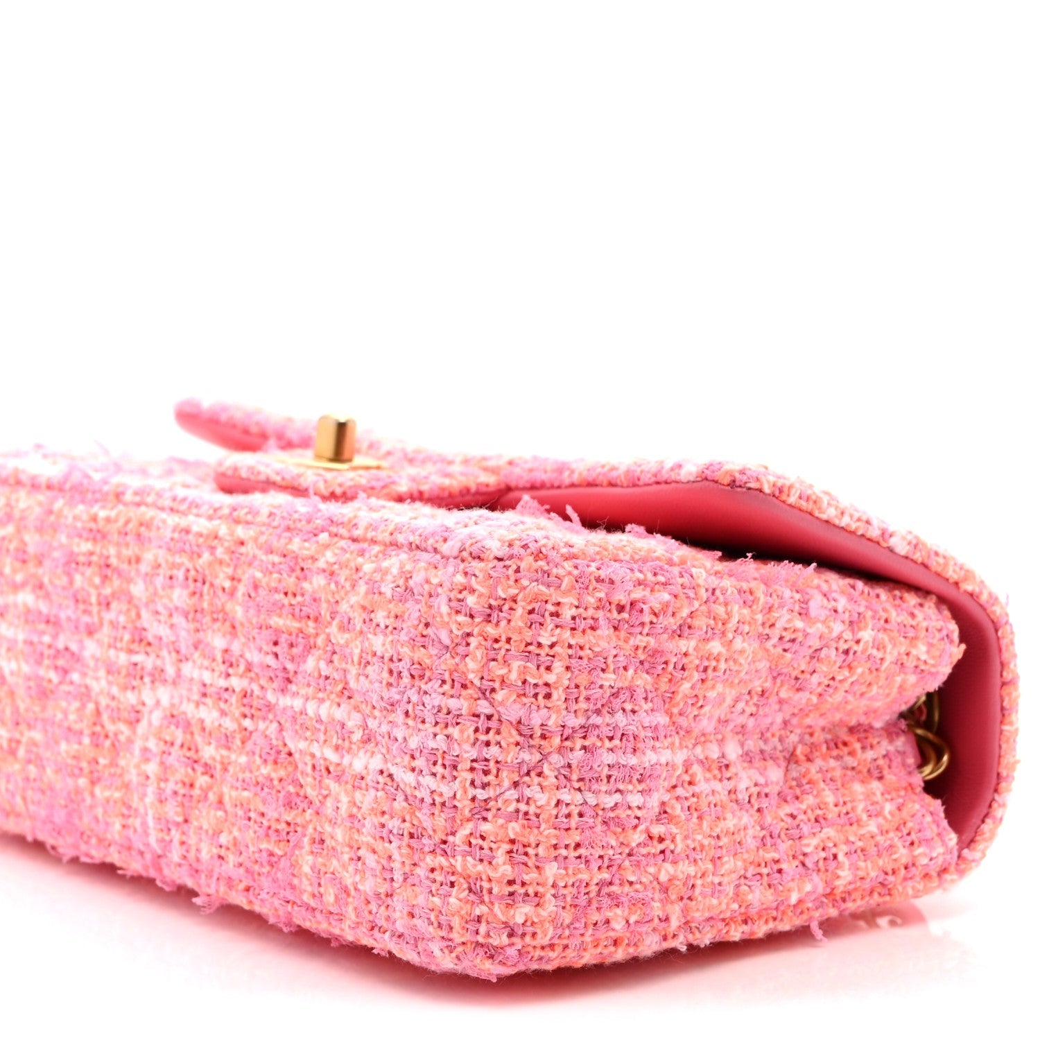 Tweed Quilted Mini Rectangular Flap Pink Orange White