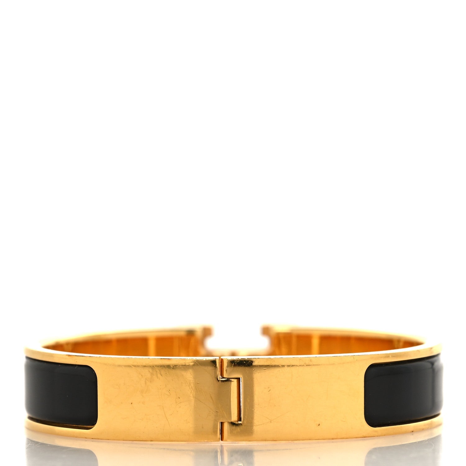 Enamel Narrow Clic Clac H Bracelet PM Black