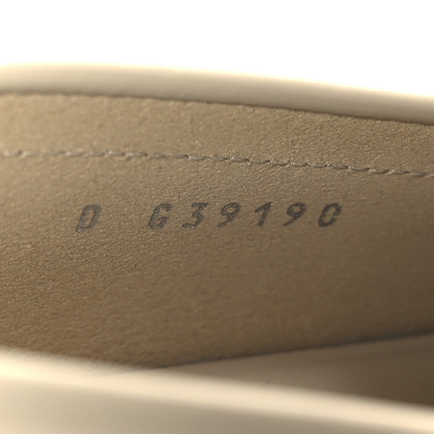 Shiny Calfskin Logo Loafers 38.5 Beige