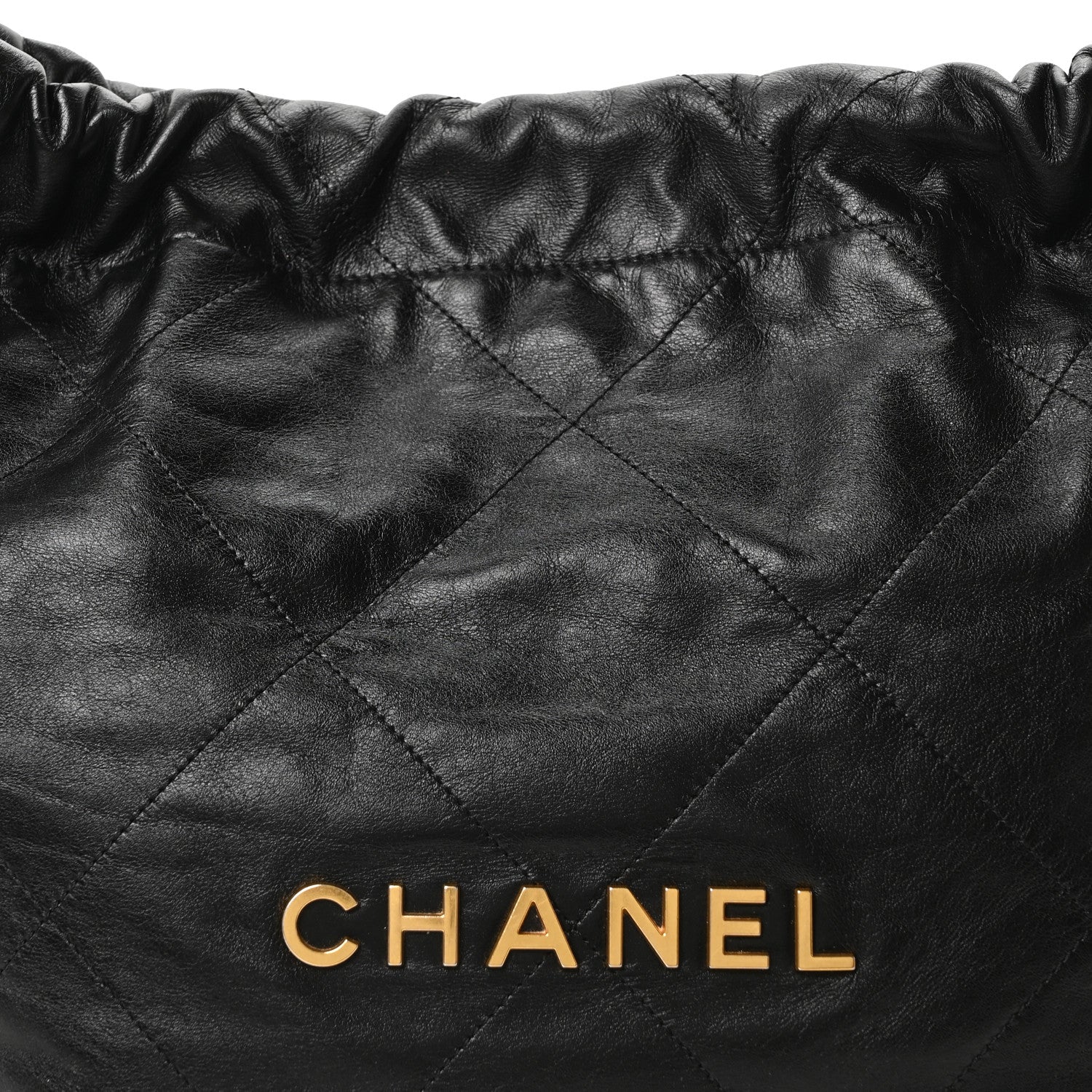 Shiny Calfskin Quilted Small Chanel 22 Black