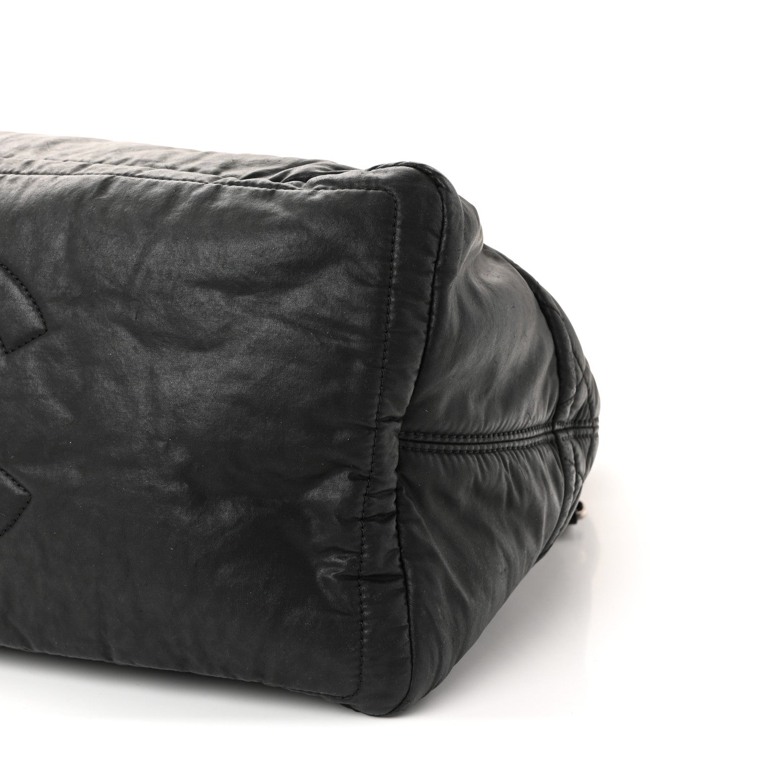 Coated Canvas Quilted Large Garment Travel Bag Black