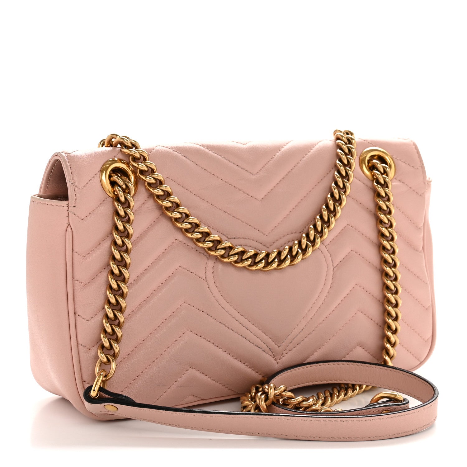 Calfskin Matelasse Small GG Marmont Shoulder Bag Perfect Pink