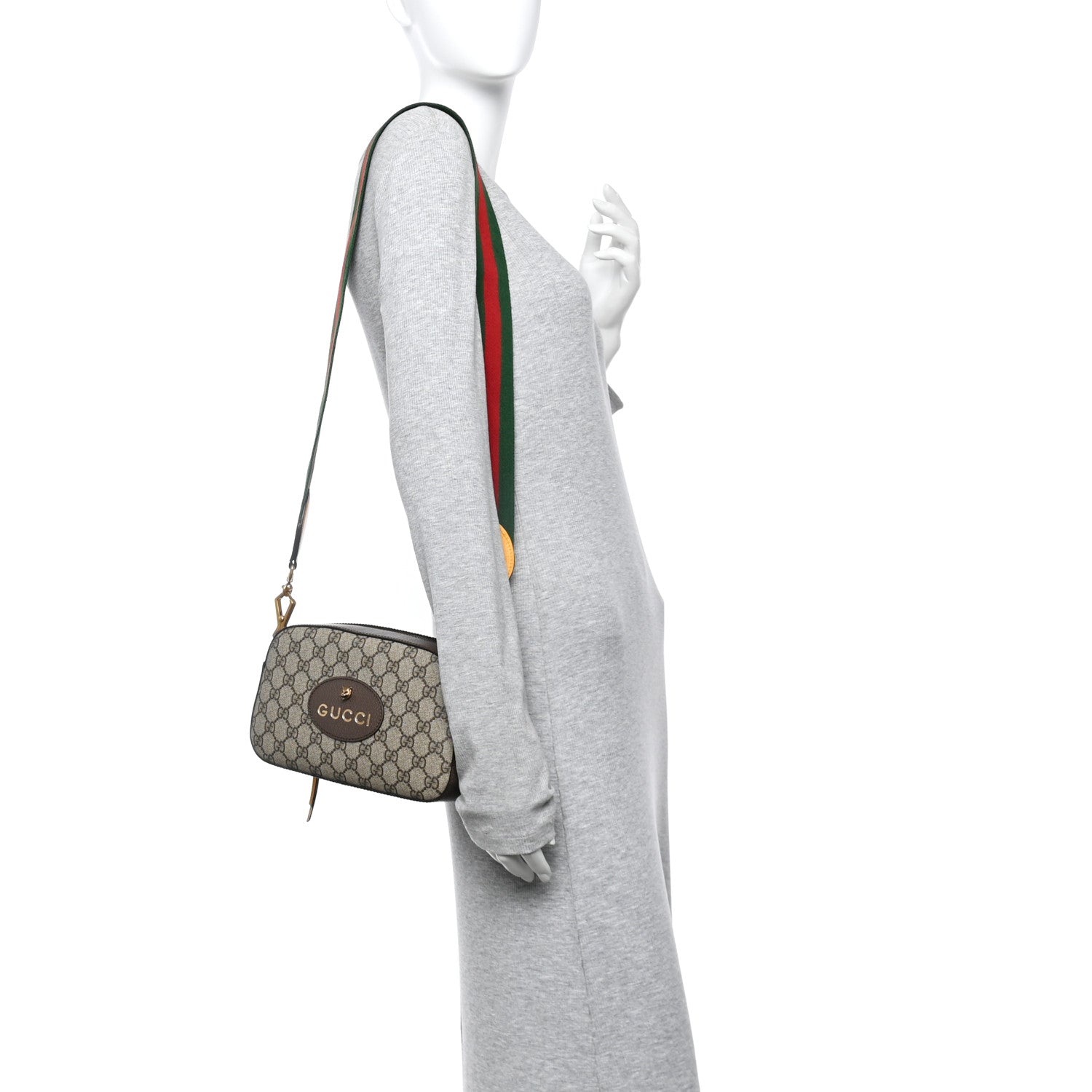 GG Supreme Monogram Web Neo Vintage Shoulder Bag Beige New Acero Crop