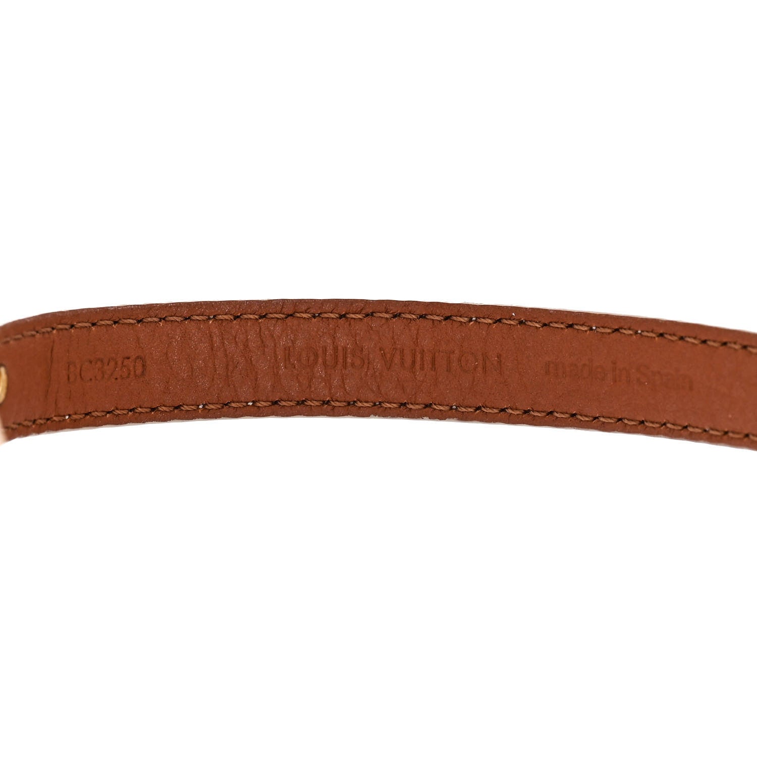 Calfskin LV Circle Bracelet 17 White