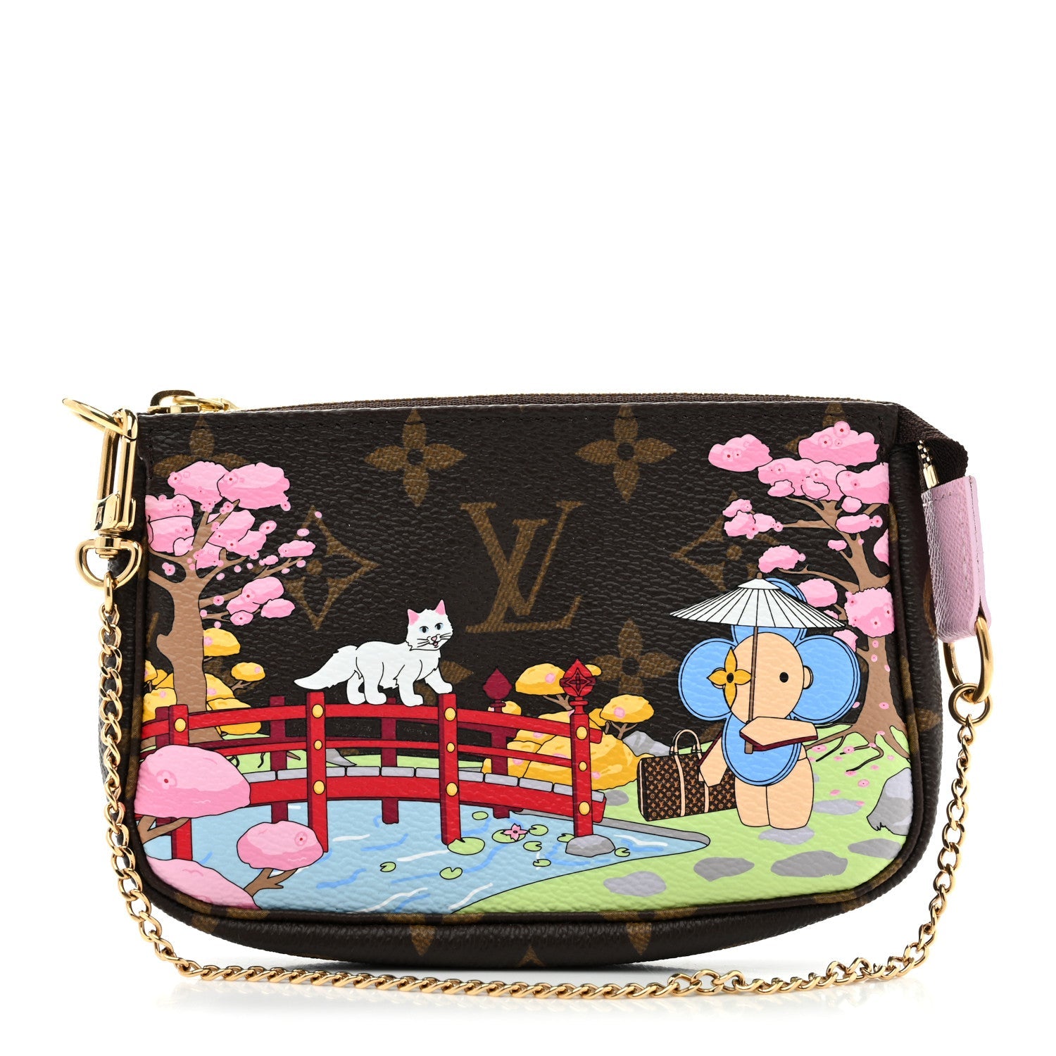 Monogram 2021 Christmas Animation Japanese Garden Mini Pochette Accessories Wisteria Pink