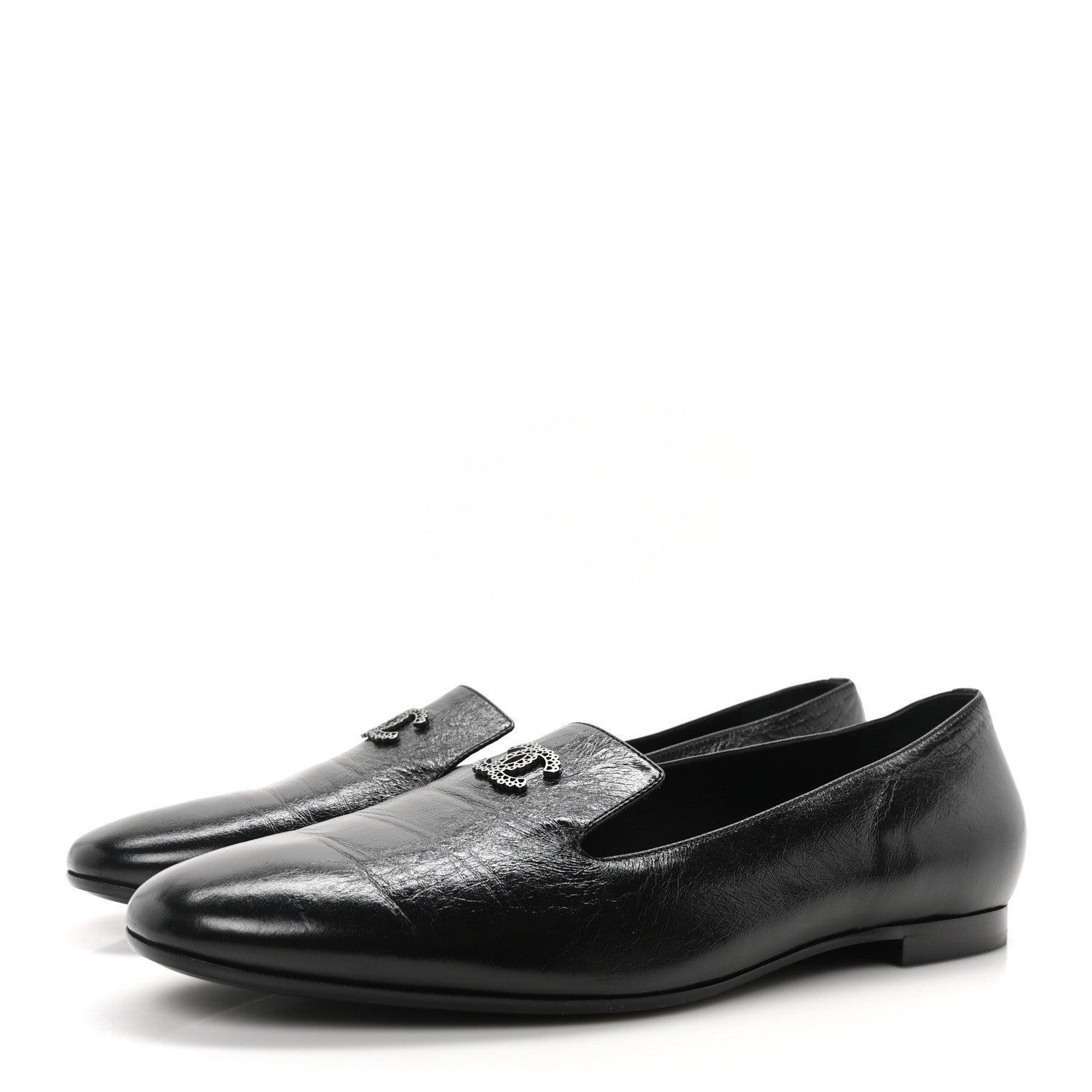 Lambskin CC Loafers 41 Black
