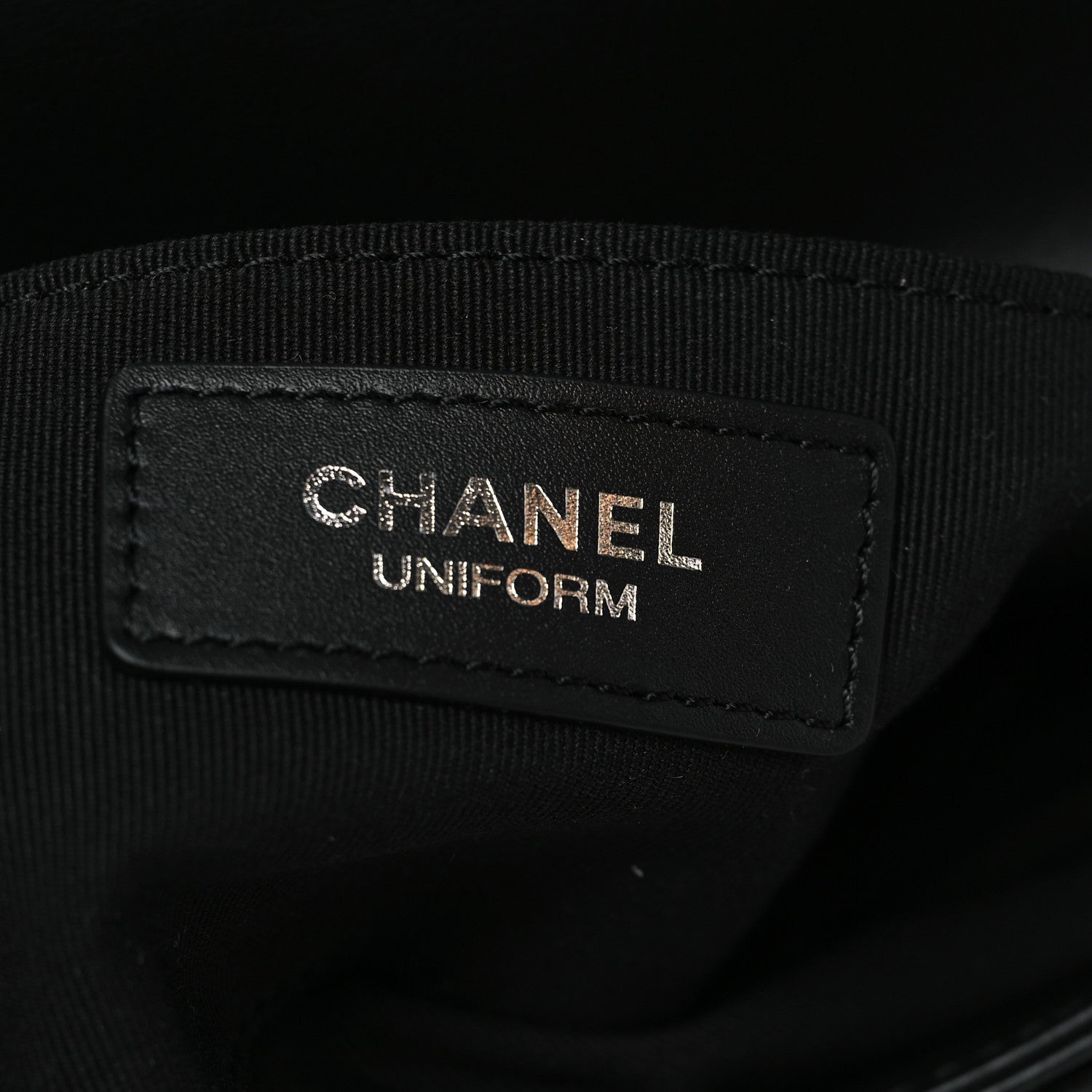 Calfskin Quilted CC Uniform Flap Belt Bag Black