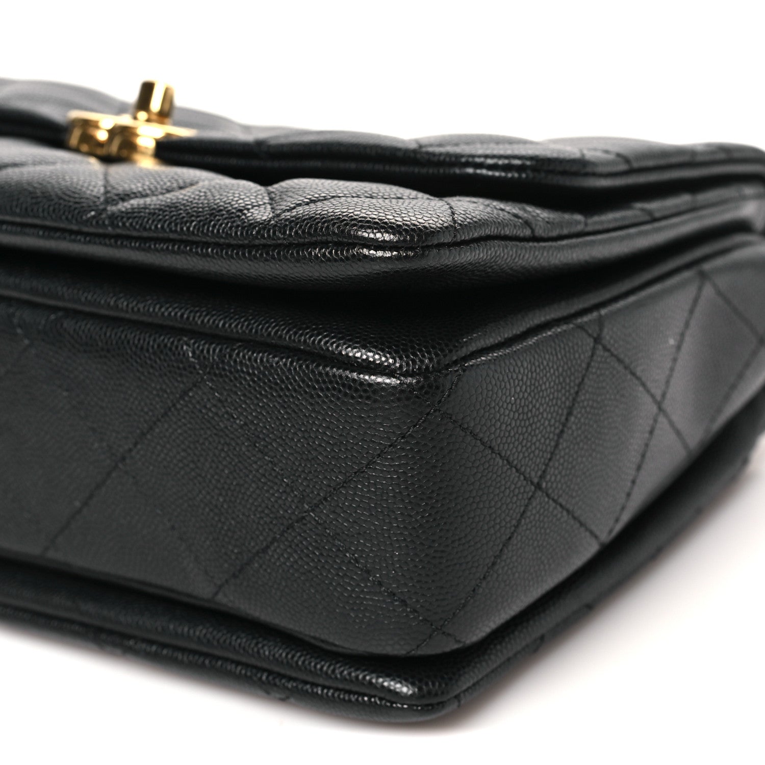 Caviar Quilted Coco First Flap Black