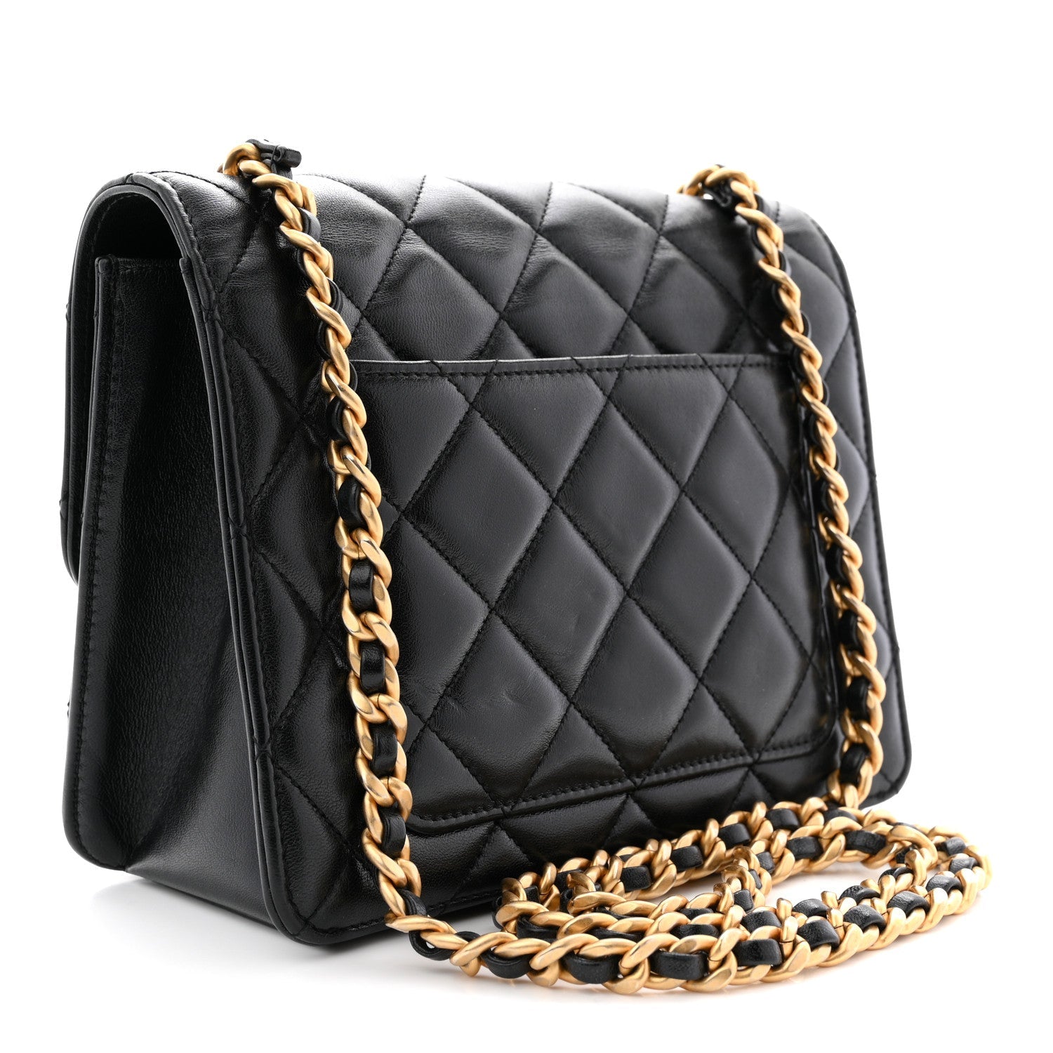 Lambskin Quilted CC Logo Mini Flap Black
