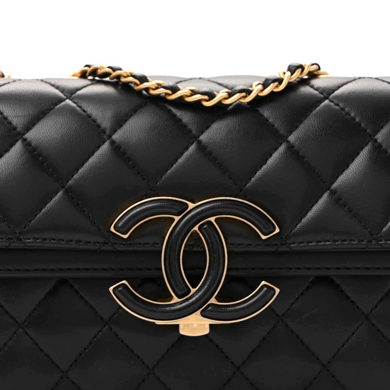 Lambskin Quilted Small CC Chic Flap Black