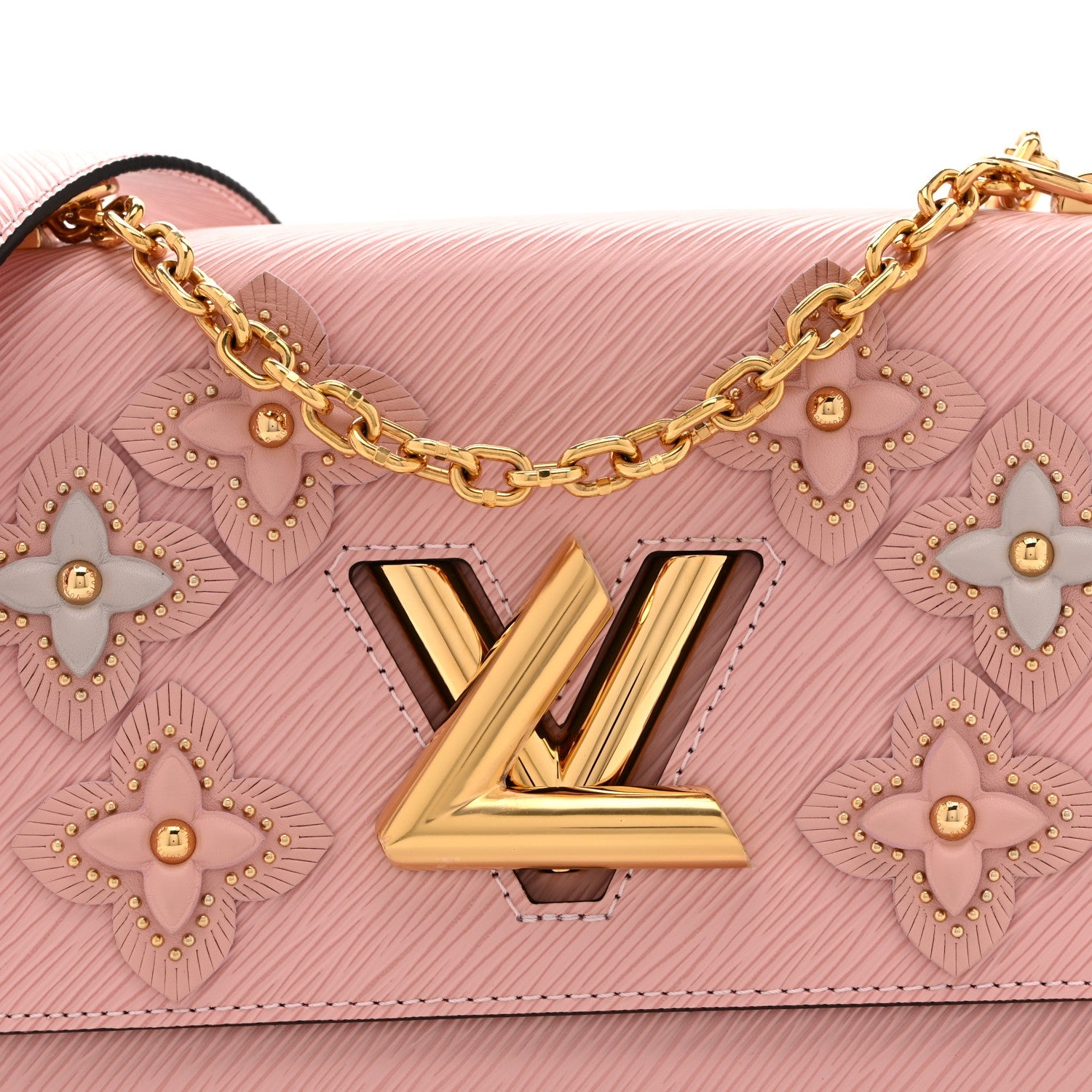 Epi Couture’s Flower Twist Shoulder Bag MM Rose Ballerine