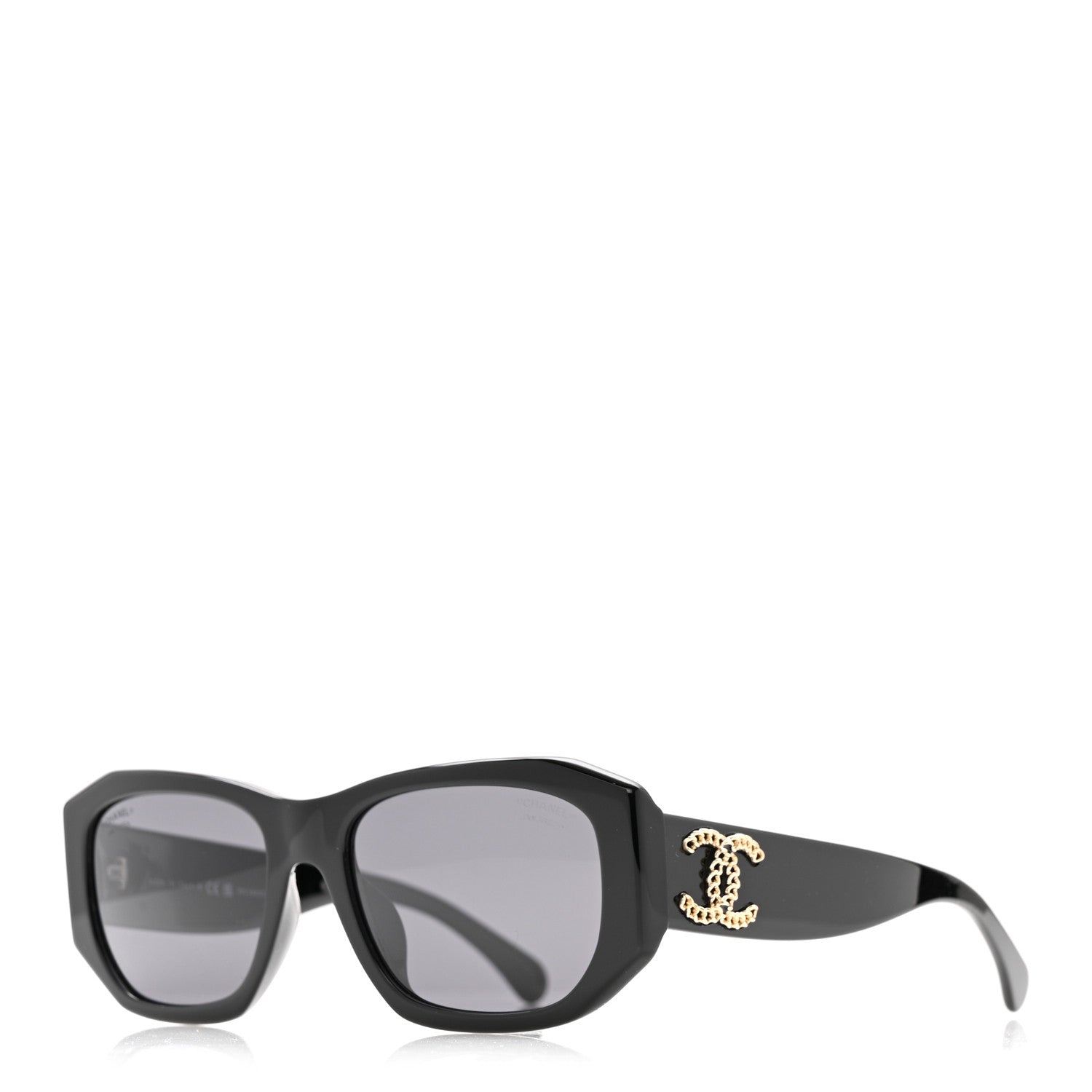 Acetate Rectangle Sunglasses 5554-A Black