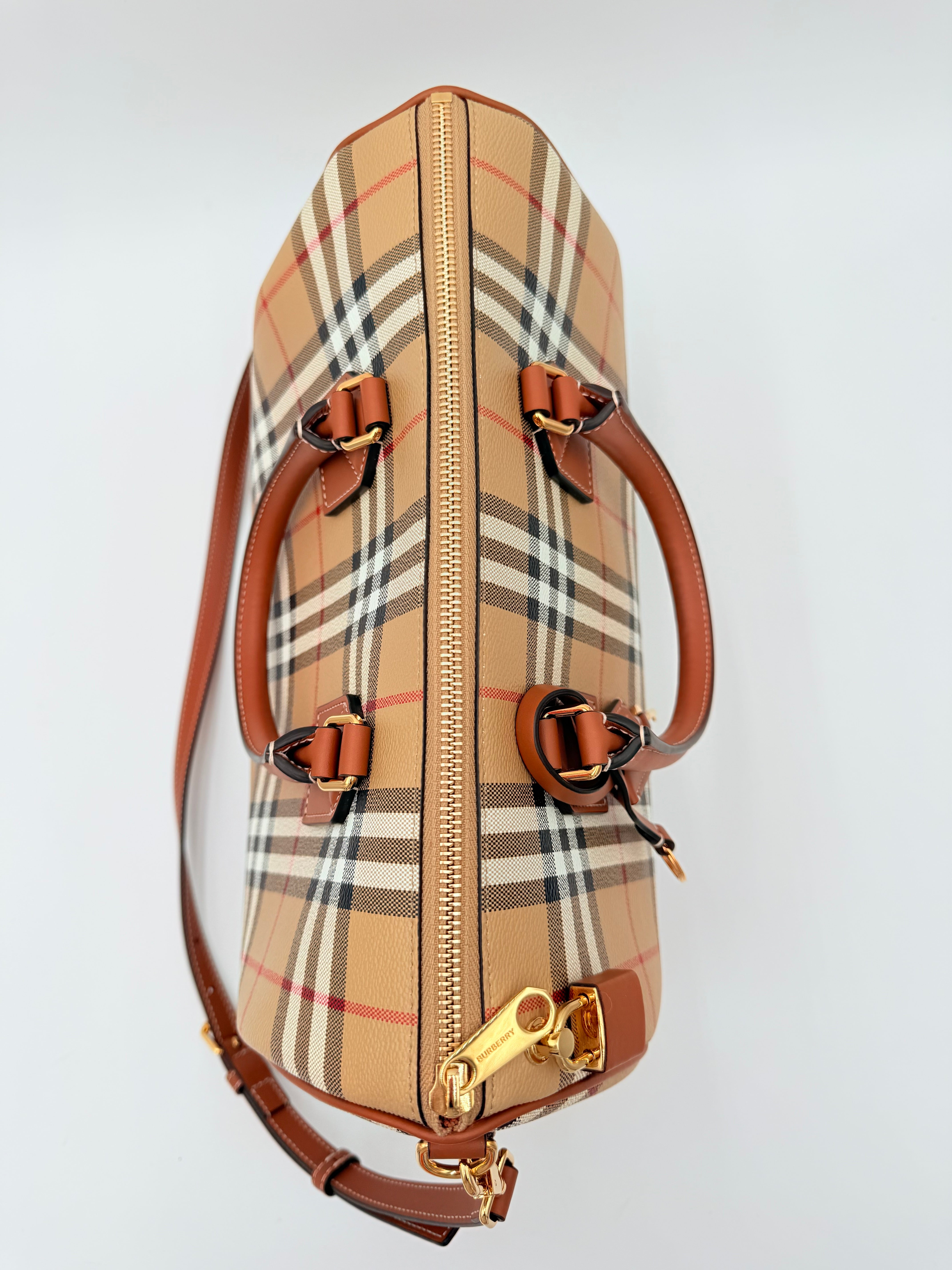 Handbag Luxury Designer By Burberry In Tan, Size:Medium