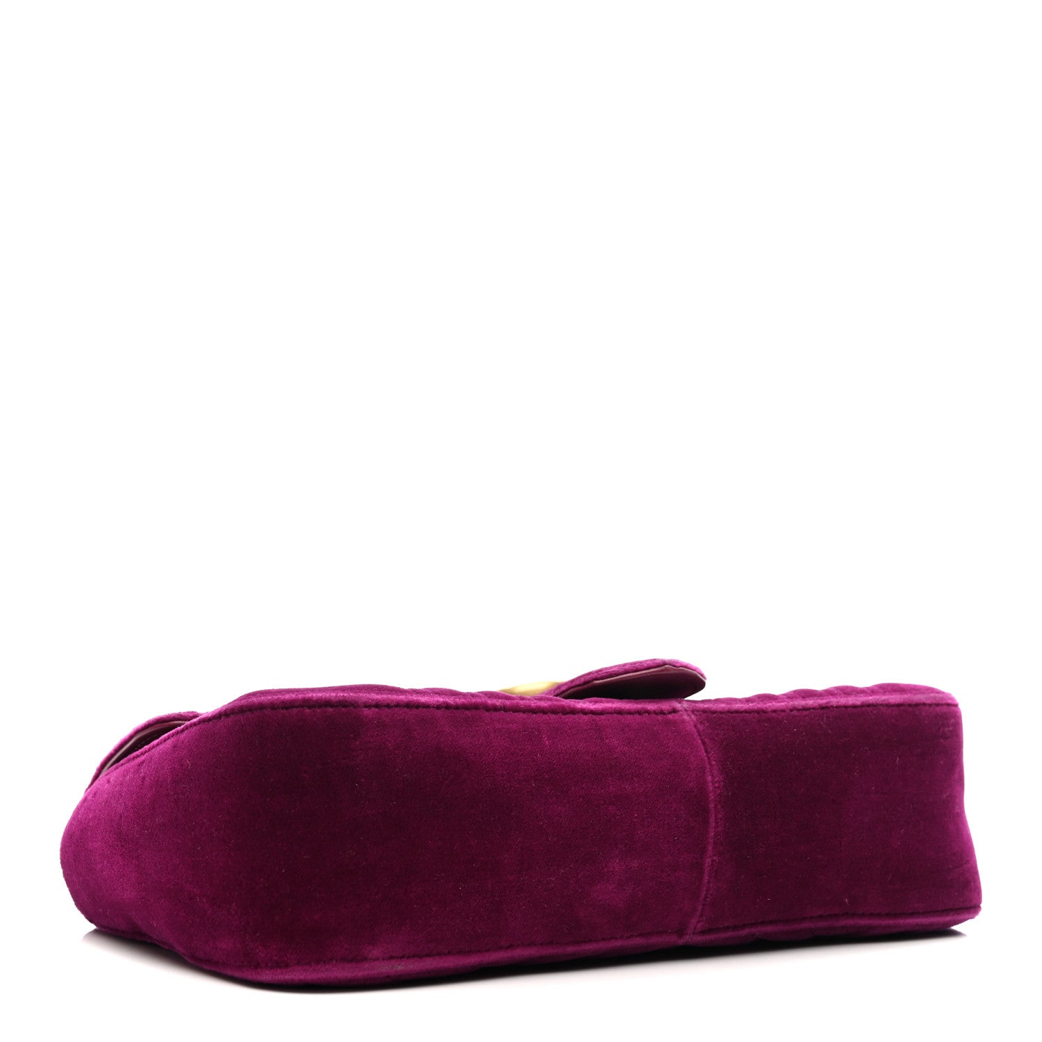 Velvet Matelasse Small GG Marmont Shoulder Bag Fuchsia Violet Cyclamen