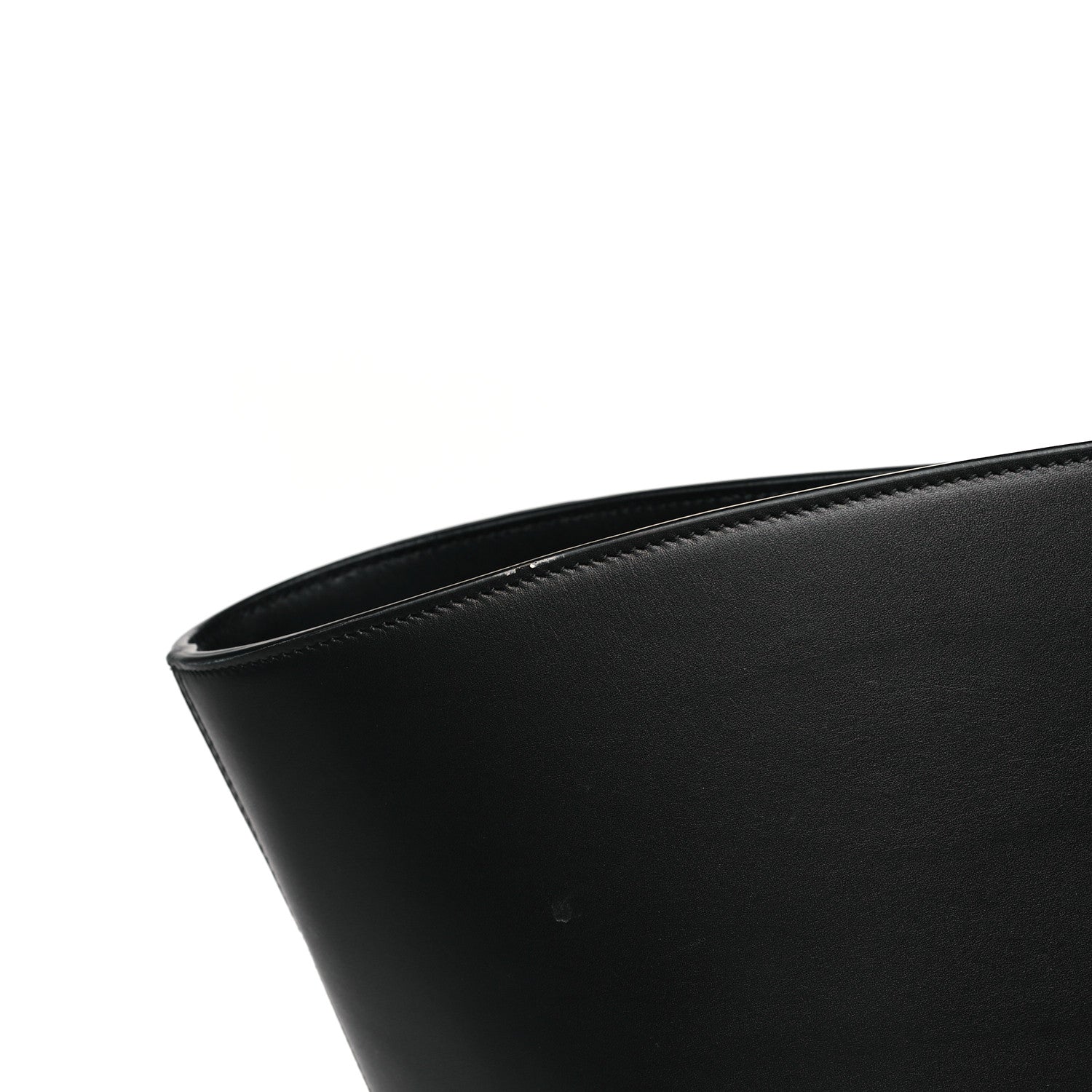 Smooth Calfskin Maxi Trapezoid Shopping Tote Black
