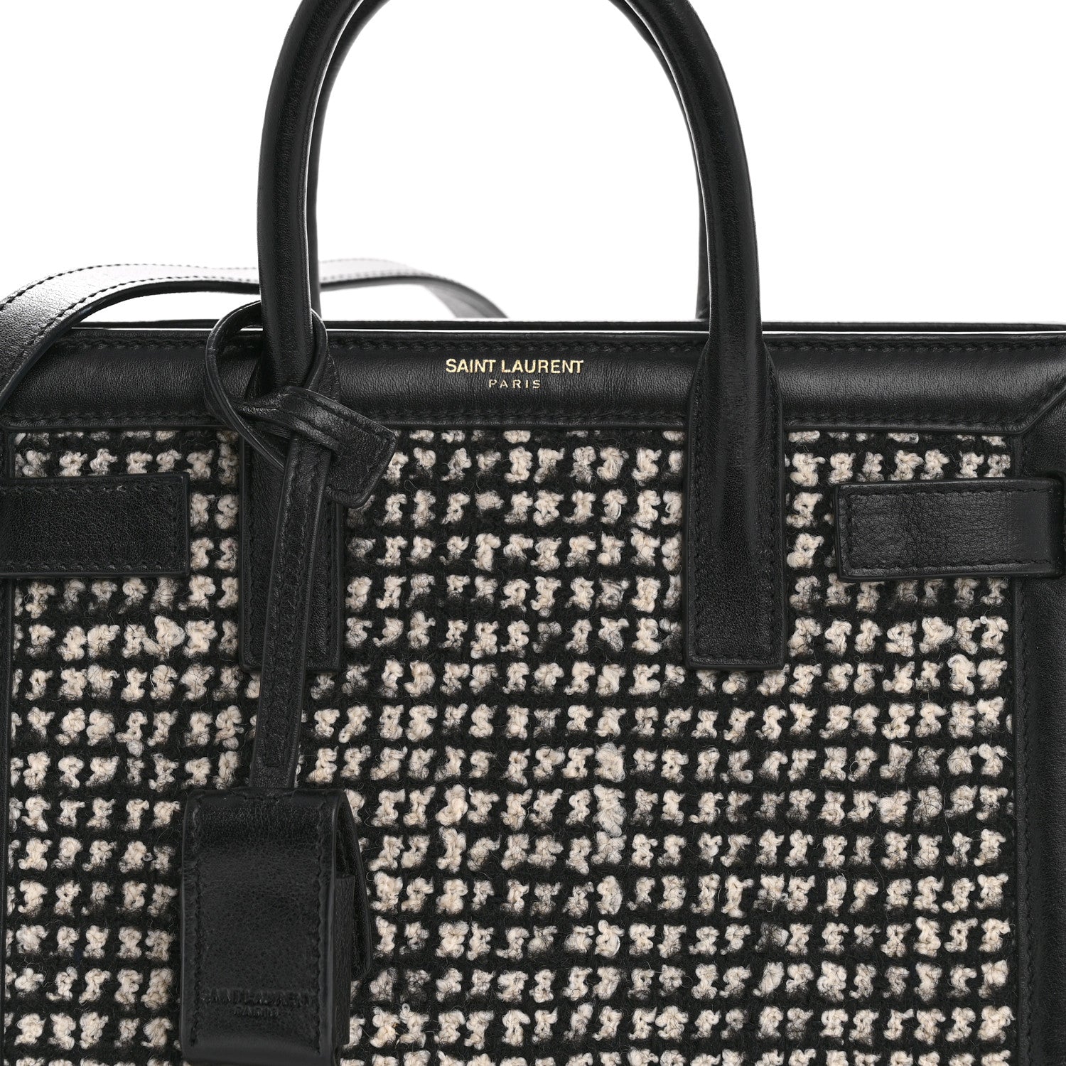 Tweed Houndstooth Nano Sac De Jour Black