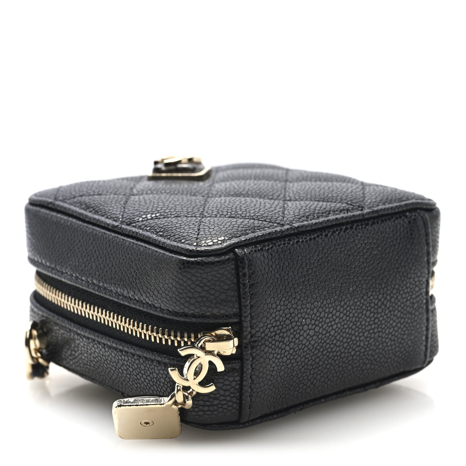 Caviar Quilted Clutch With Chain Black