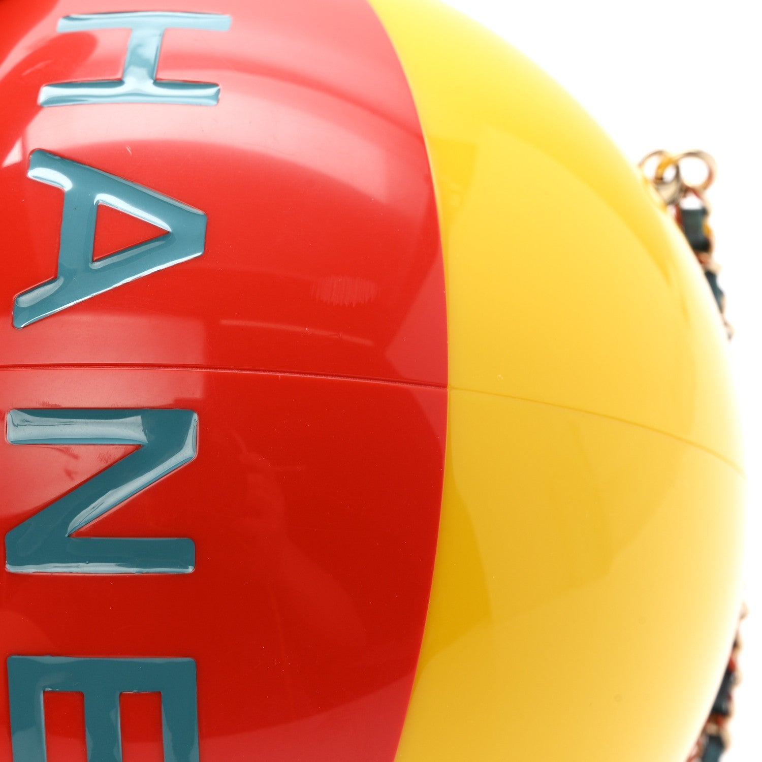 Plexiglass Coco Beach Ball Minaudiere Clutch Red White Yellow Blue