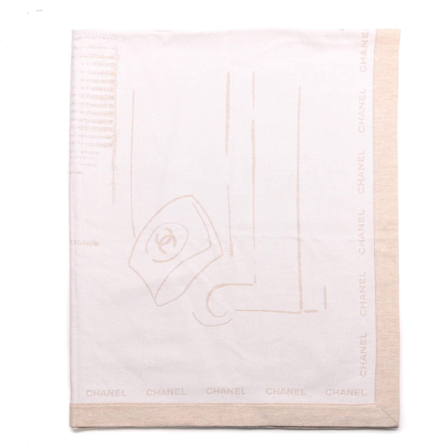 Wool Silk Lightweight Throw Blanket Beige