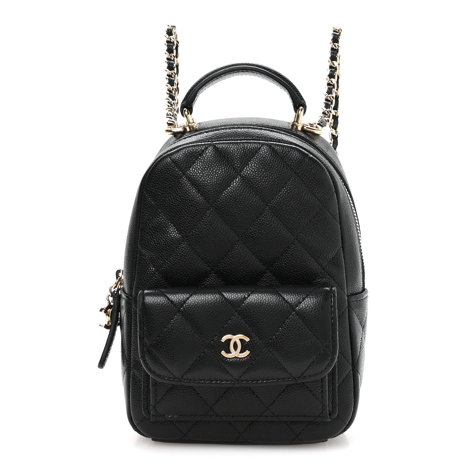 Caviar Quilted CC Mini Classic Backpack Black