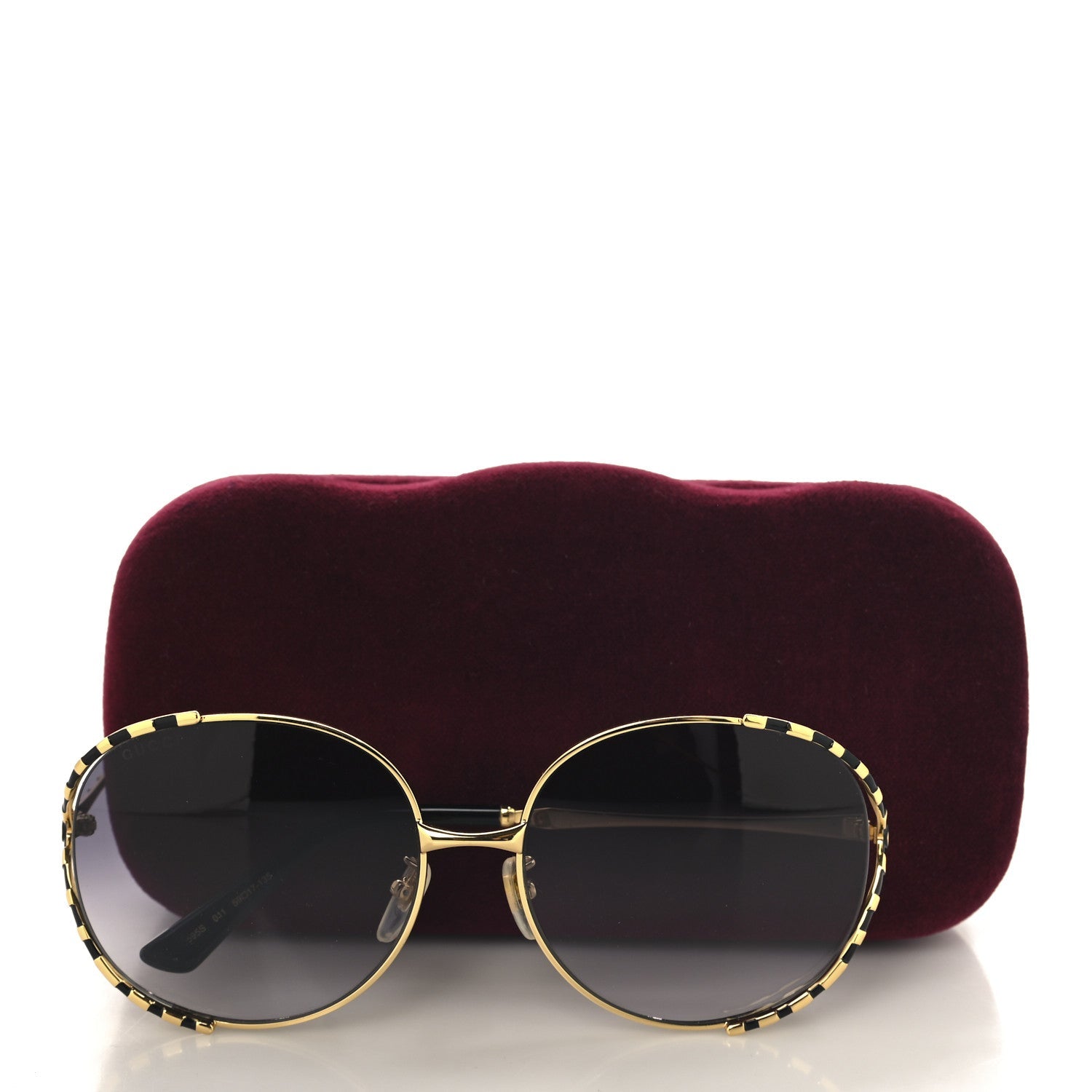 Metal Round Frame GG0595S Sunglasses Gold Brown