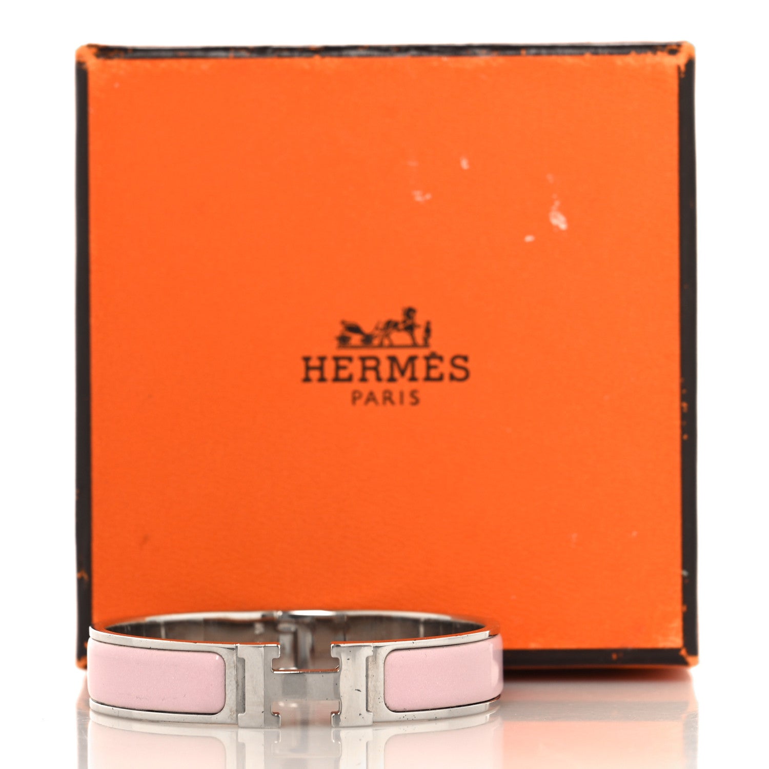 Enamel Narrow Clic Clac H Bracelet PM Rose Candeur
