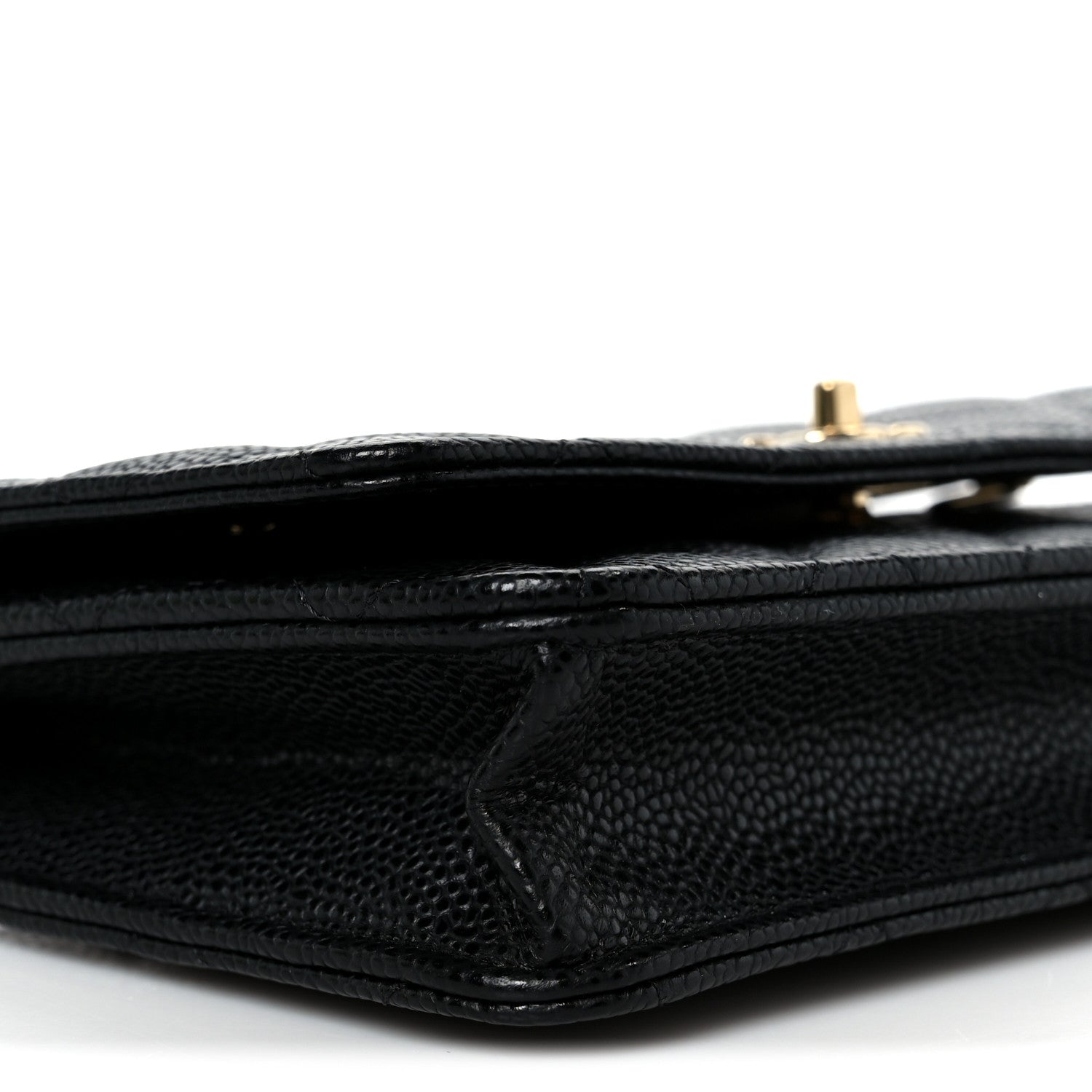 Caviar Quilted CC Turnlock Wallet On Chain WOC Black