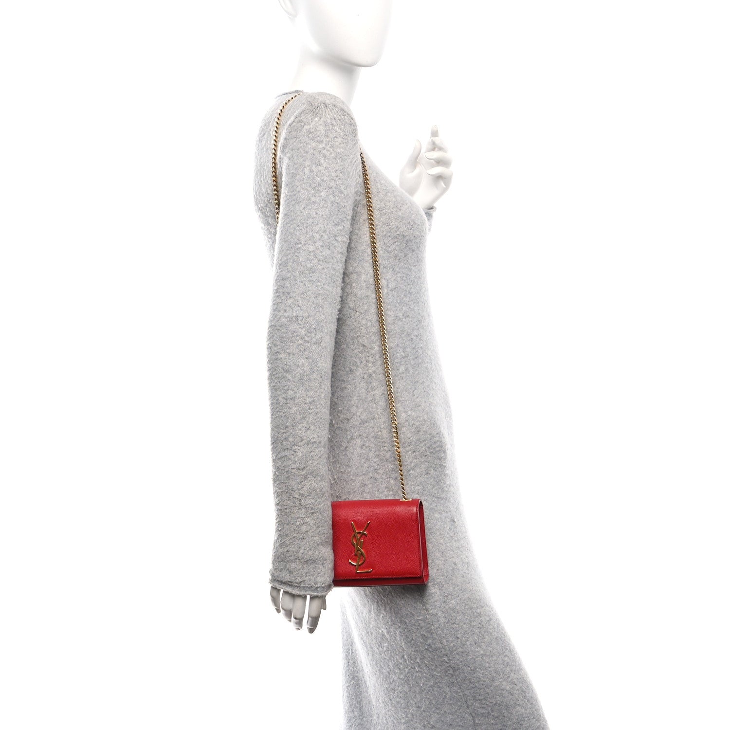 Grain De Poudre Small Monogram Kate Satchel Red