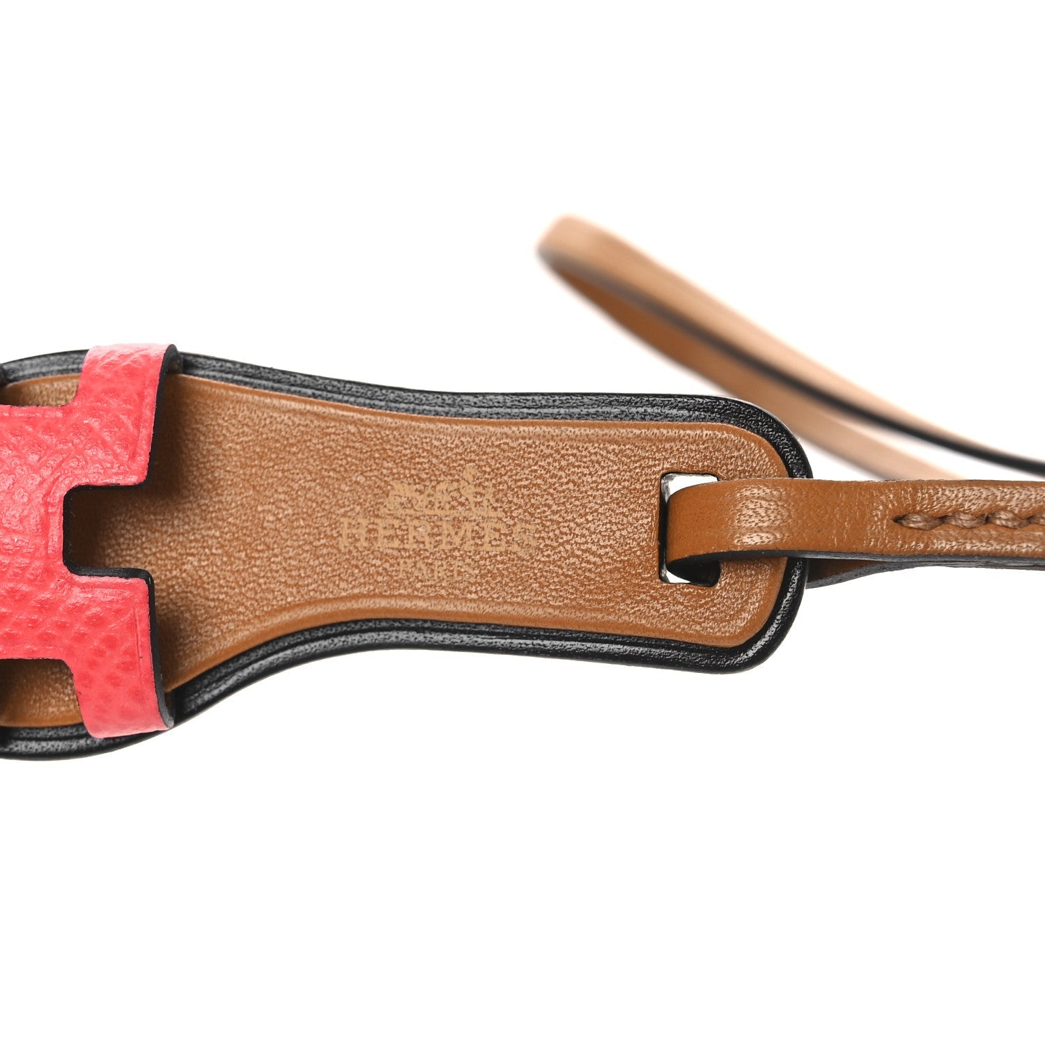 Epsom Butler Calfskin Hunter Oran Nano Bag Charm Rose Texas
