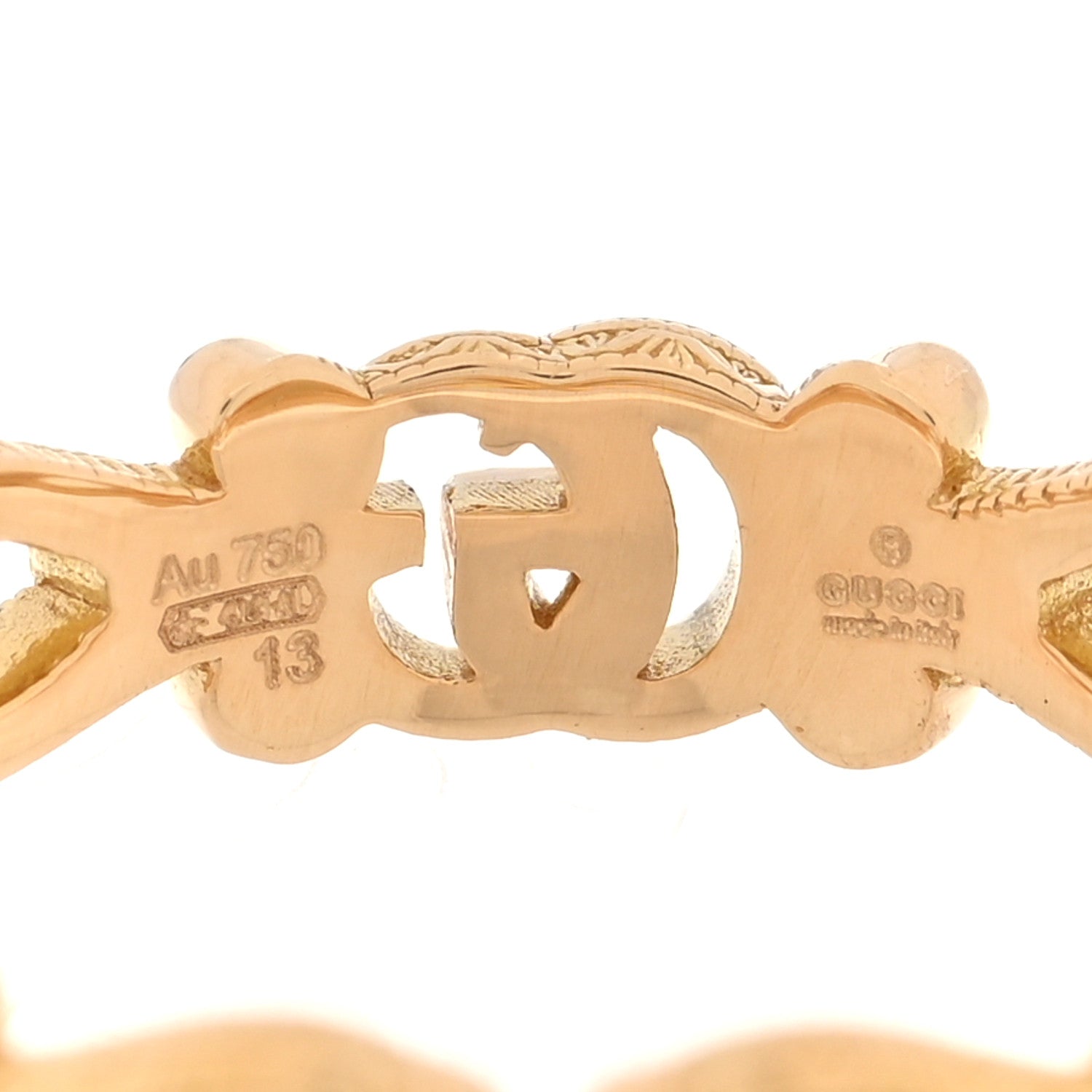18K Yellow Gold Diamond Flora Band Ring 53 6.25