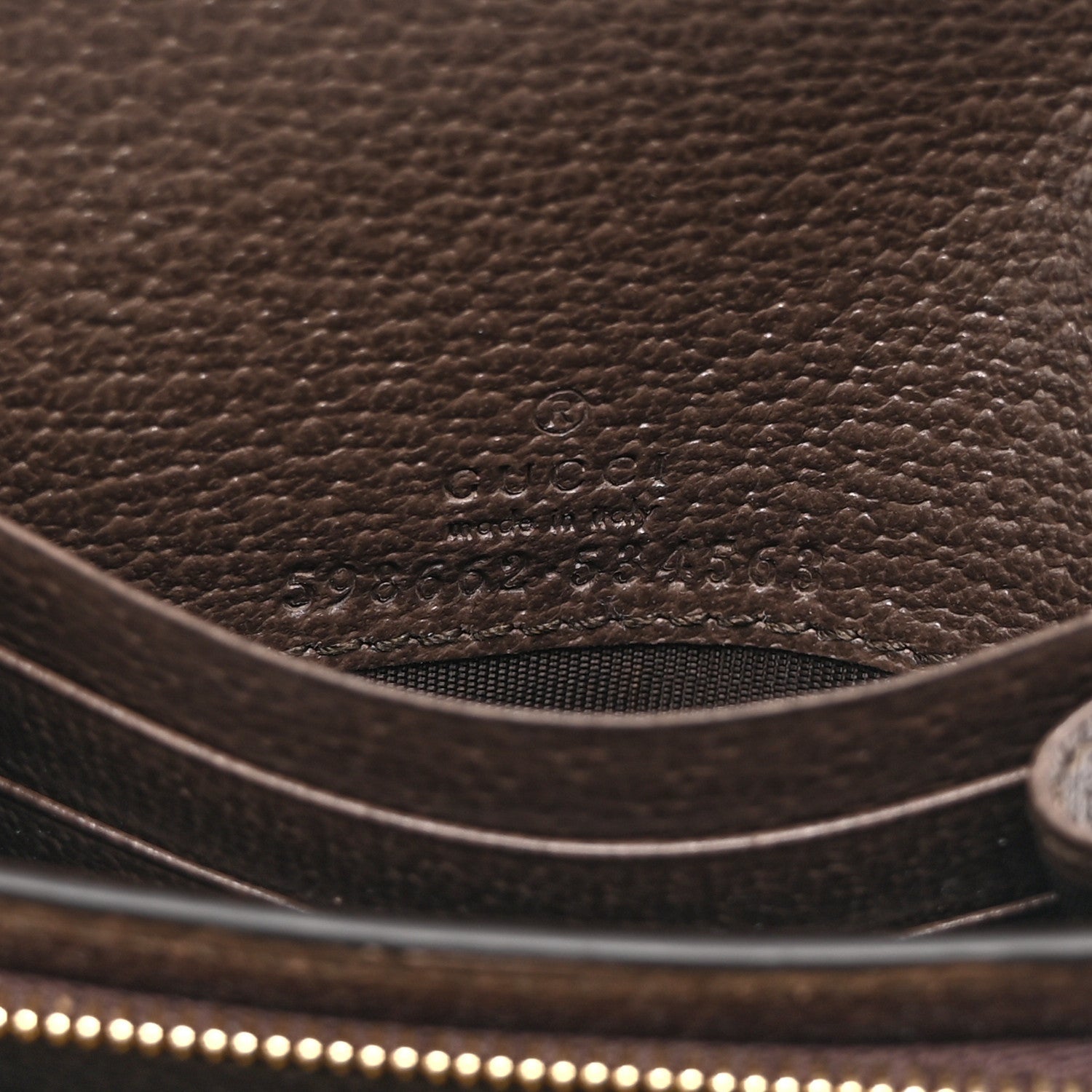 GG Supreme Monogram Textured Calfskin Web Ophidia Card Case Wallet Beige Ebony New Acero