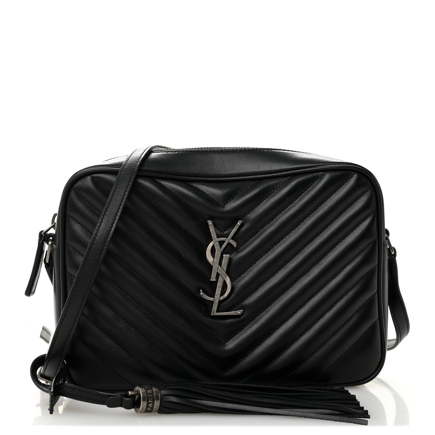Calfskin Matelasse Monogram Lou Camera Bag Black