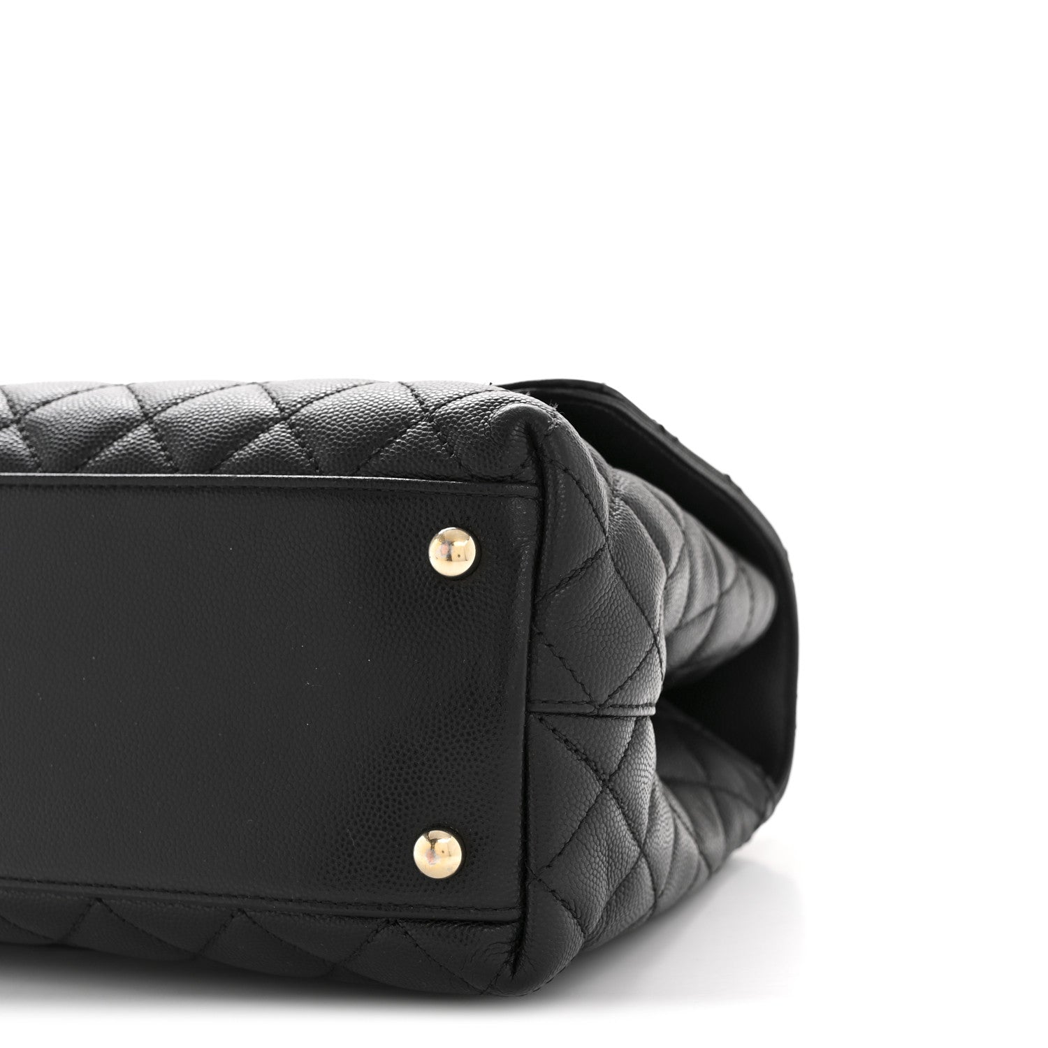 Caviar Quilted Small Coco Handle Flap Black
