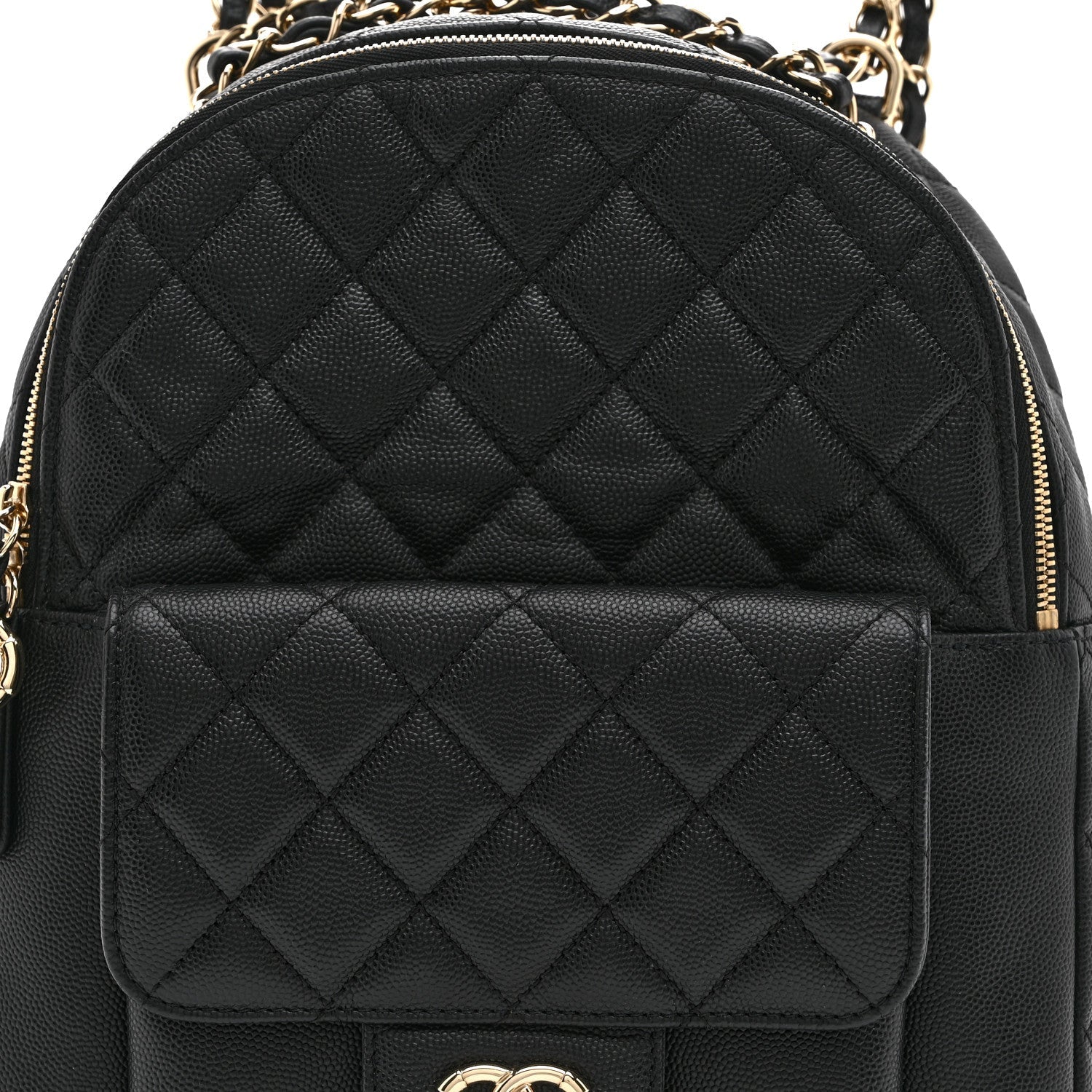 Caviar Quilted Large CC Day Backpack Black