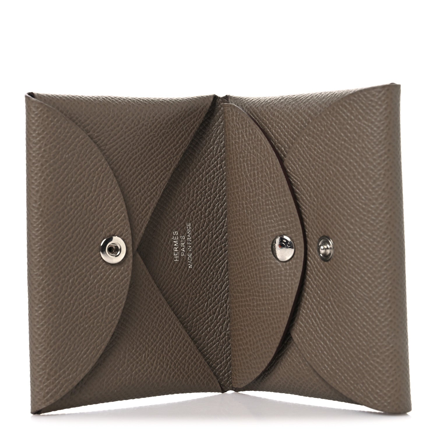 Epsom Calvi Duo Card Case Etoupe