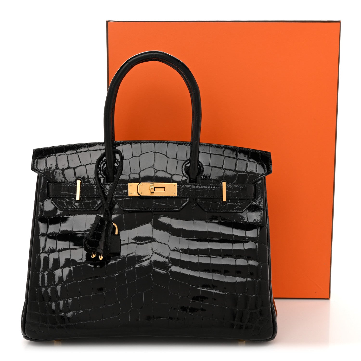 Shiny Niloticus Crocodile Birkin 30 Black
