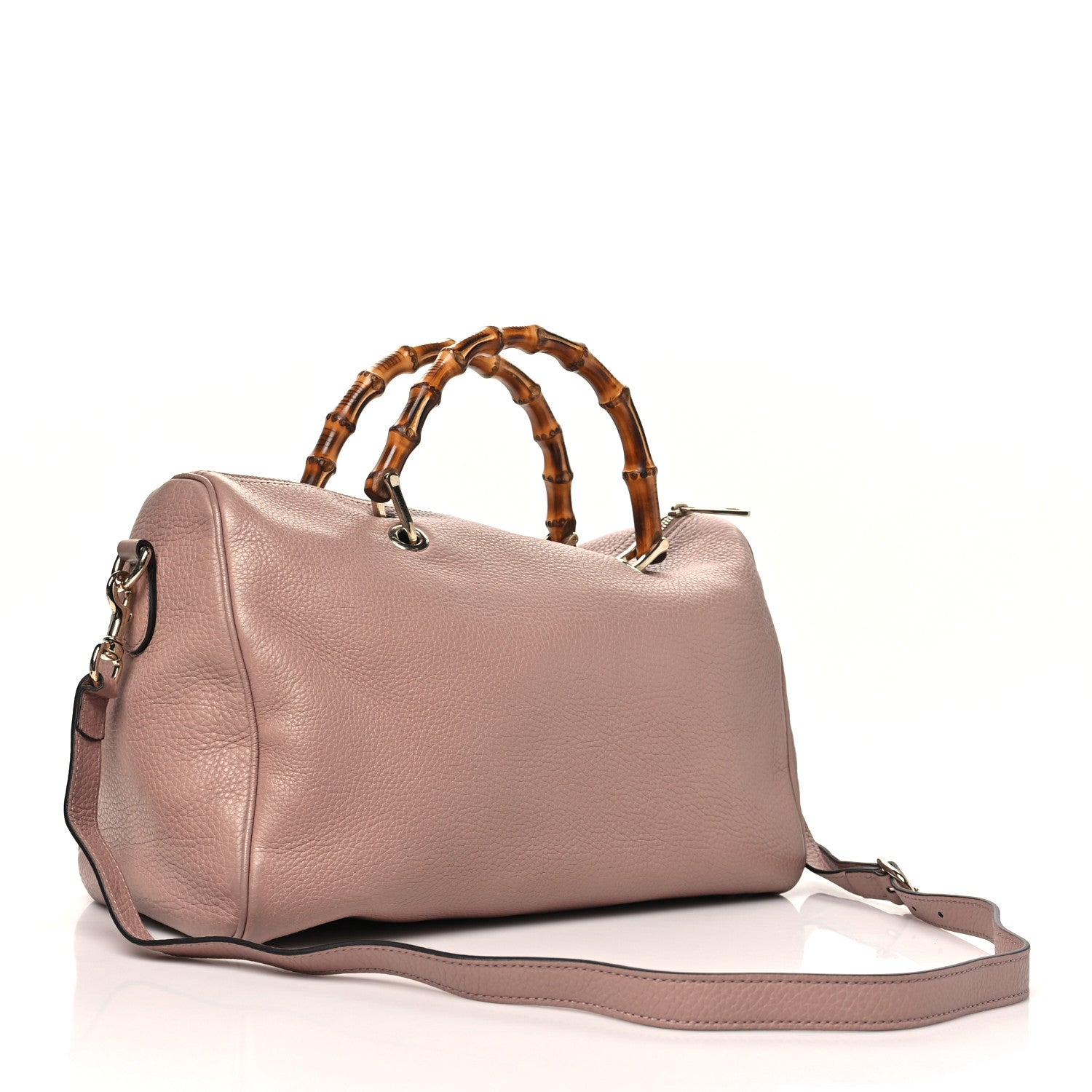 Calfskin Bamboo Medium Shopper Boston Pink