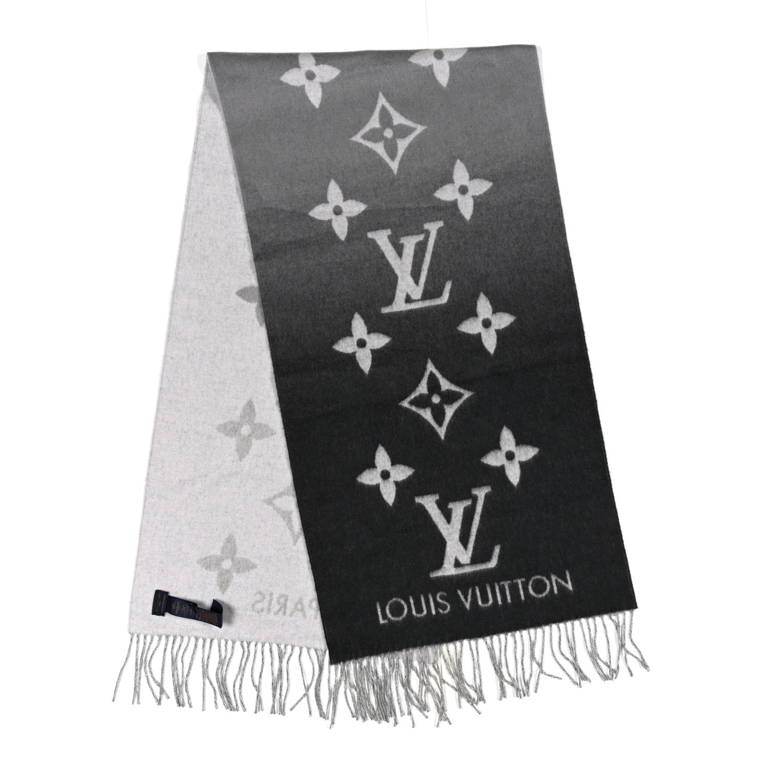 Cashmere Monogram Gradient Reykjavik Scarf Grey