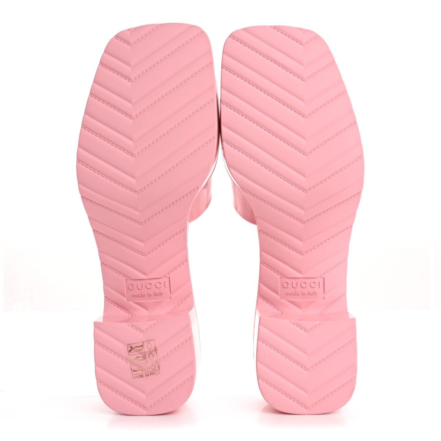Rubber Gucci Logo Womens Platform 20/60mm Slide Sandals 37 Wild Rose