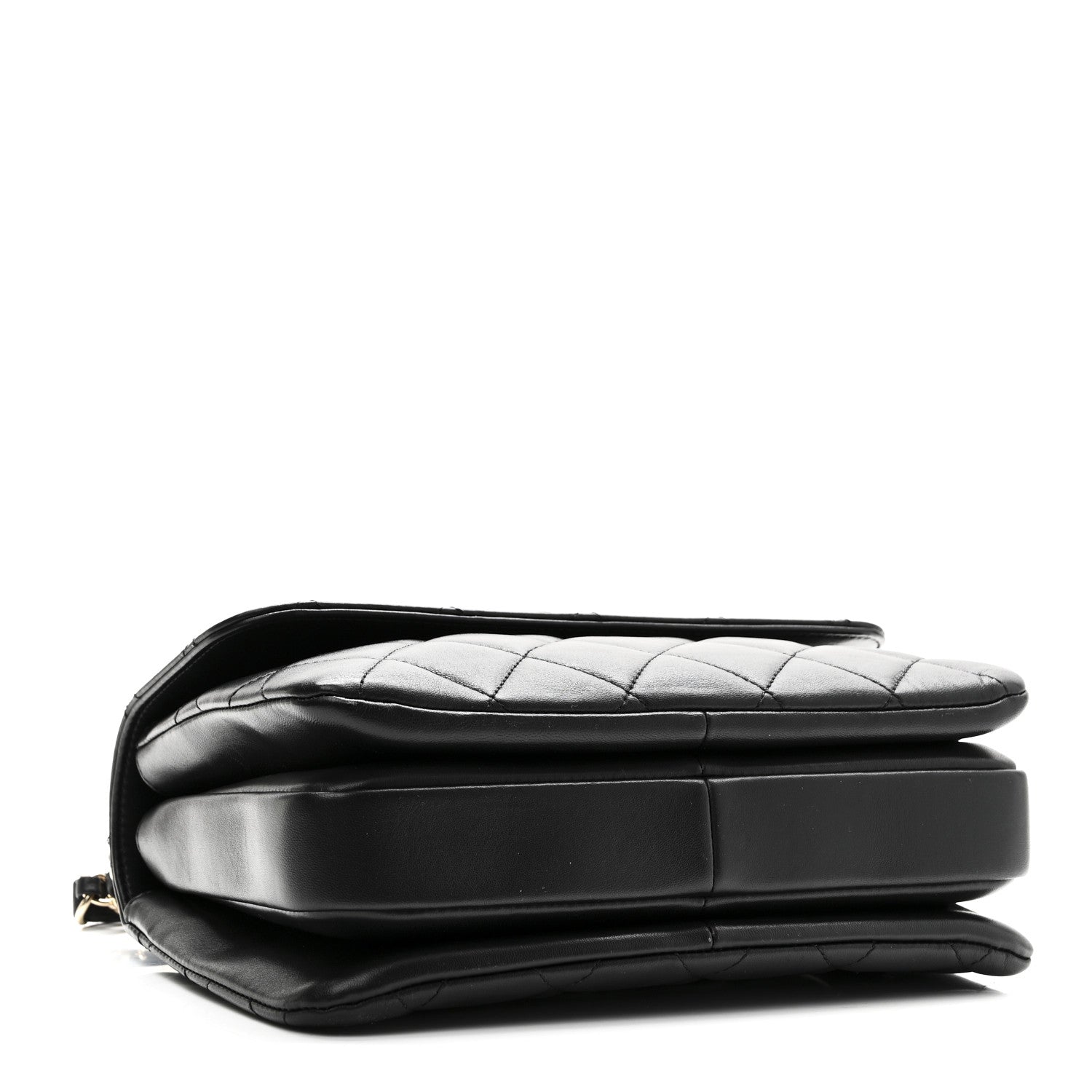 Lambskin Quilted Small Trendy CC Dual Handle Flap Bag Black